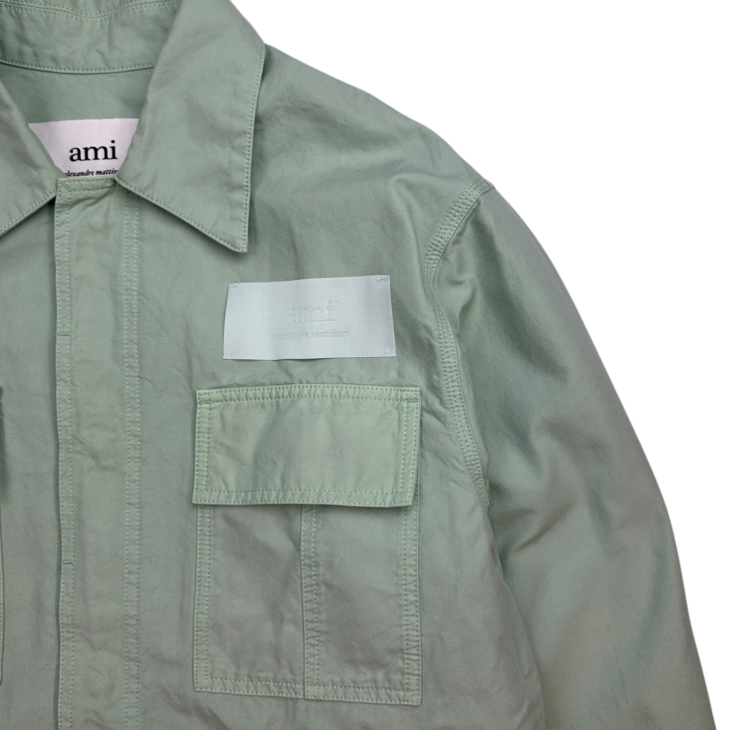 Ami Paris Pocket Detail Work Jacket Seafoam