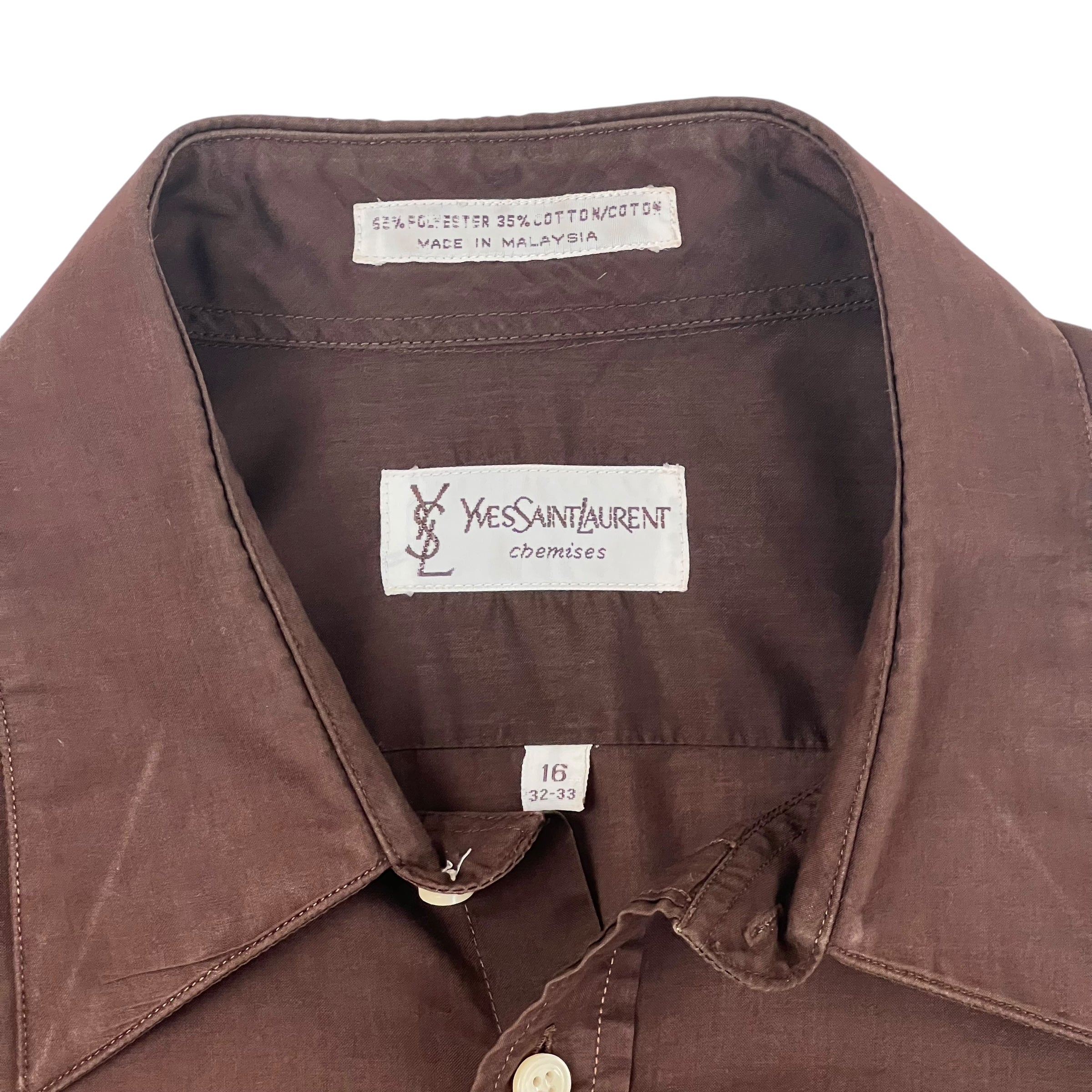 Vintage YSL Button-Up Brown