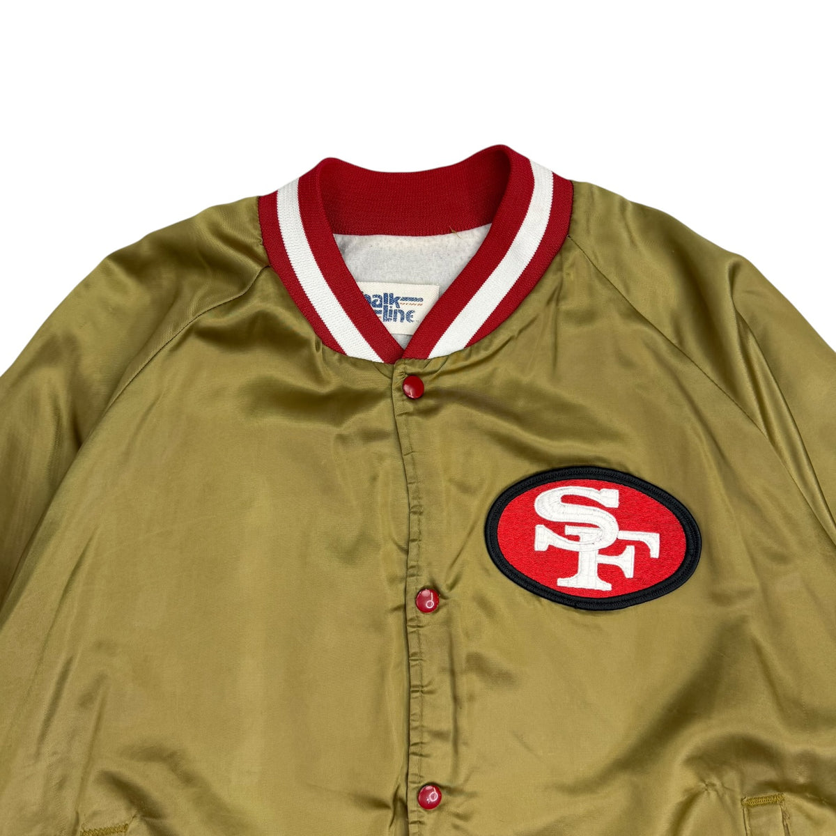 Vintage Chalk Line San Francisco 49ers Satin Bomber Jacket Gold