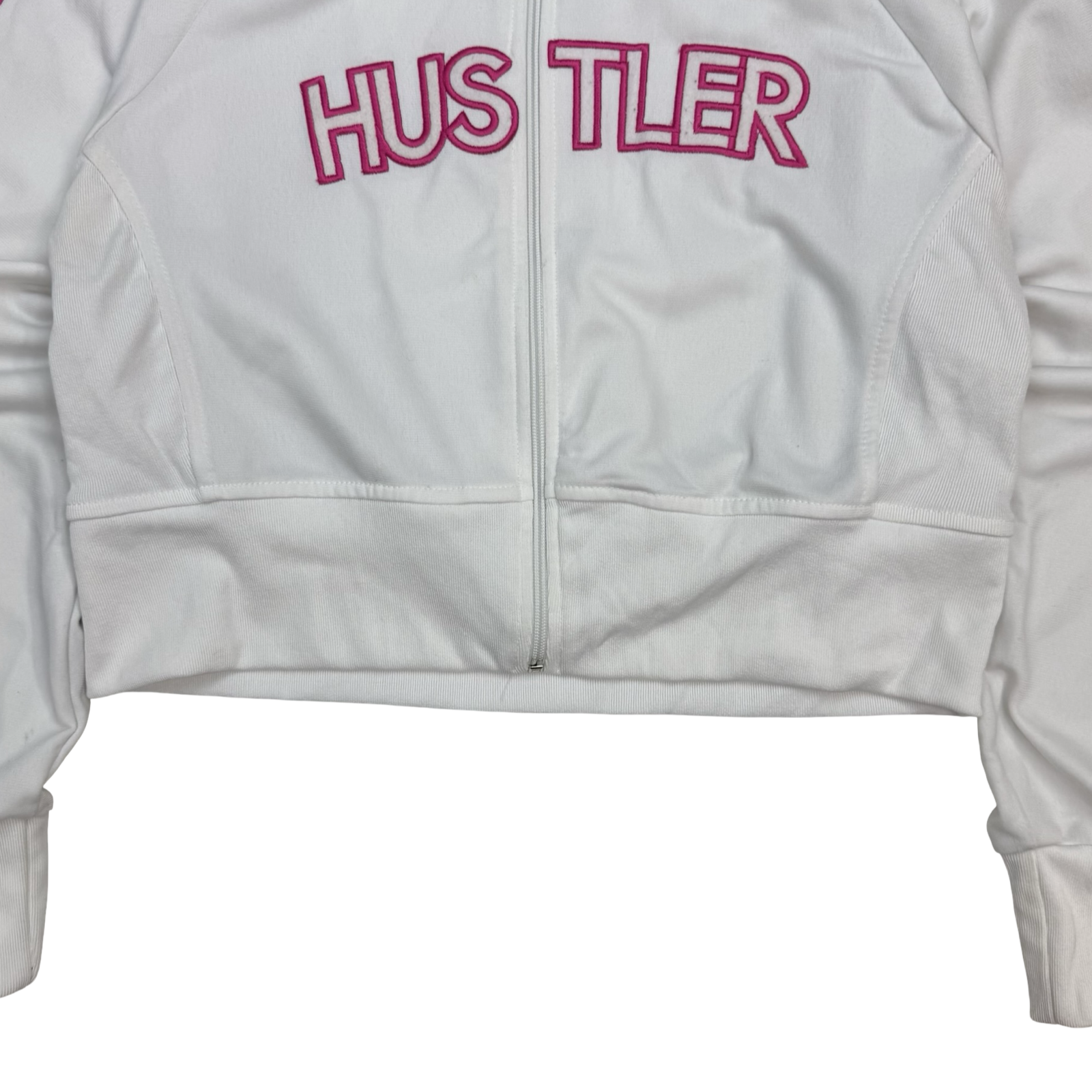(W) Vintage Hustlers Cropped Track Jacket White/Pink