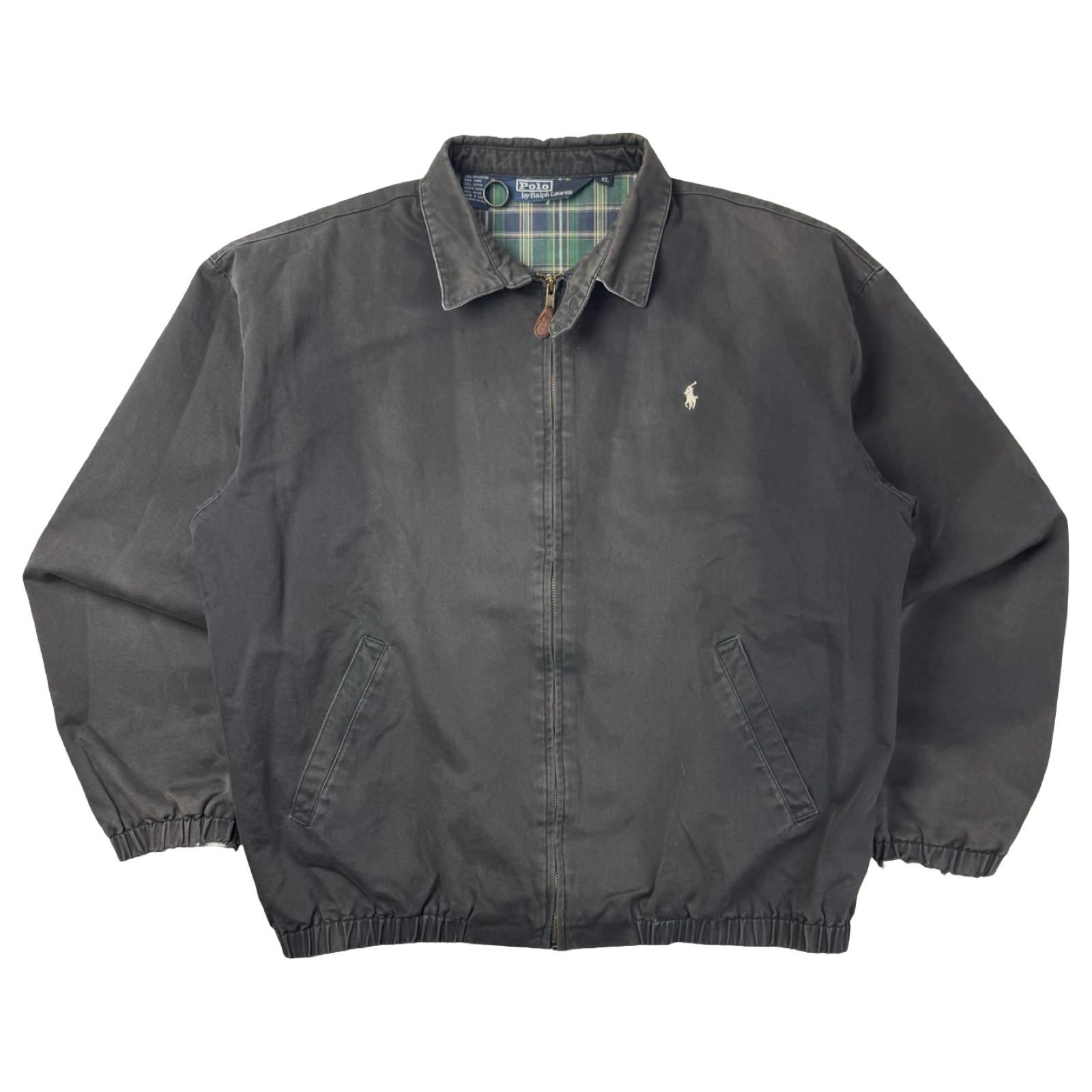 Vintage Polo Ralph Lauren Lined Harrington Jacket Faded Black