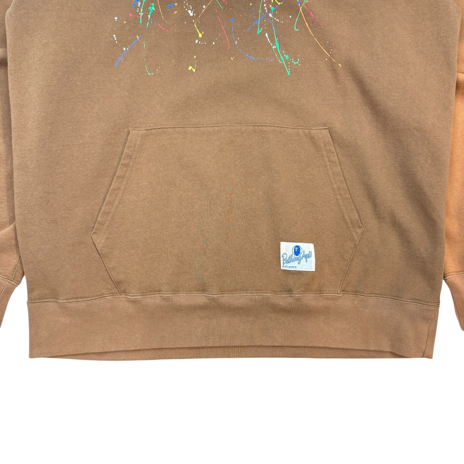 Bape Paint Splatter Hoodie Brown