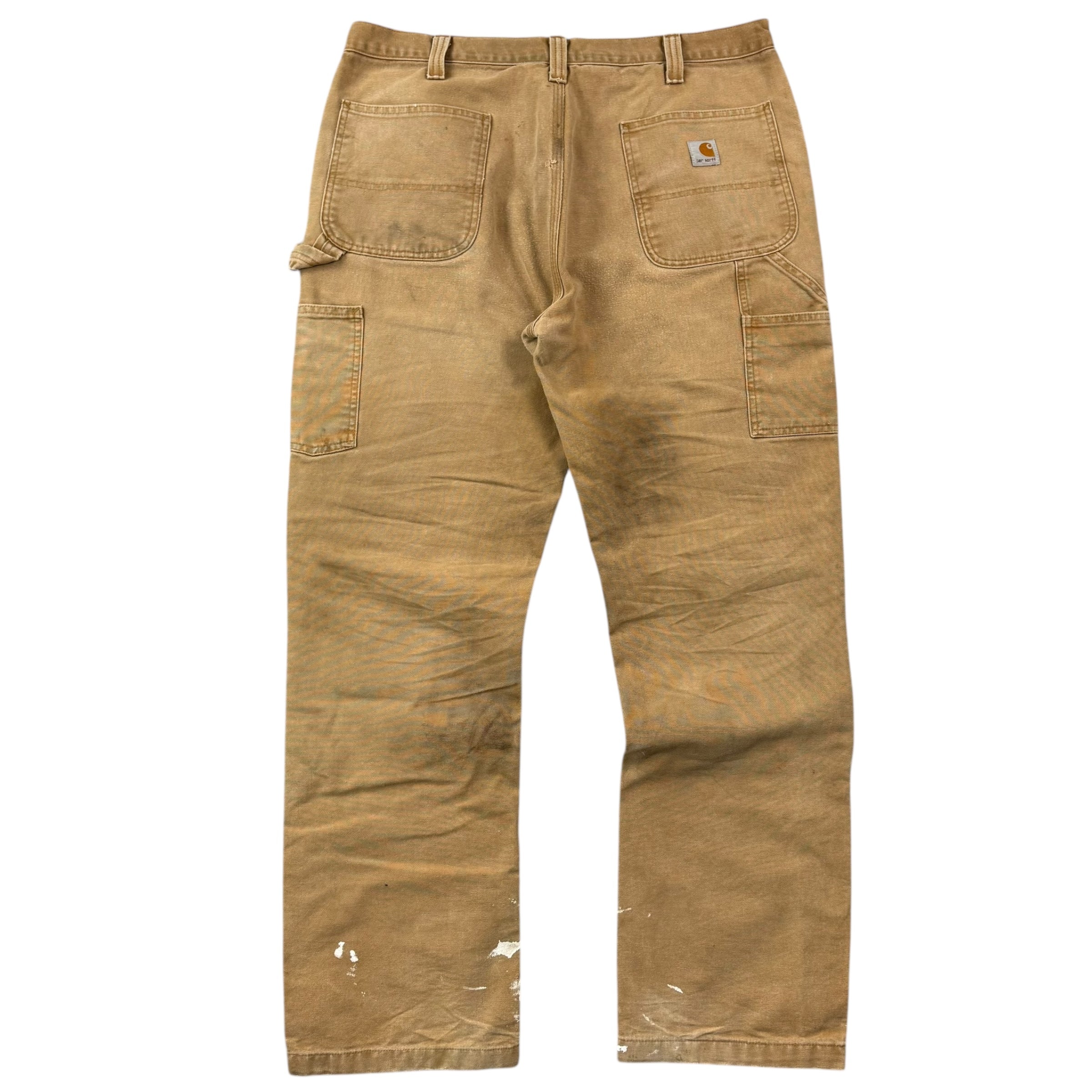 Vintage Carhartt Double Knee Pants Paint Splattered Tan