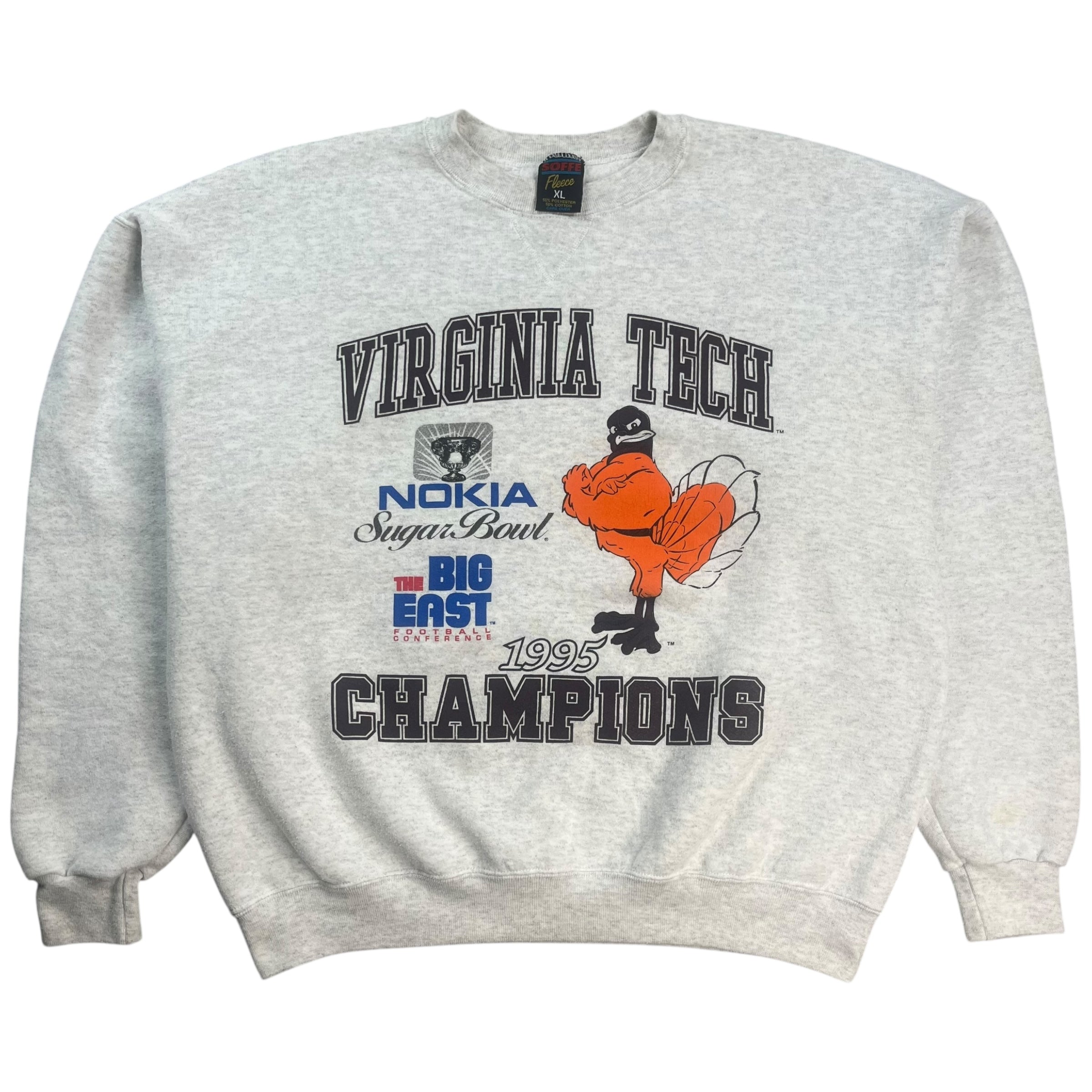 1995 Virginia Tech Sugar Bowl Crewneck Light Grey