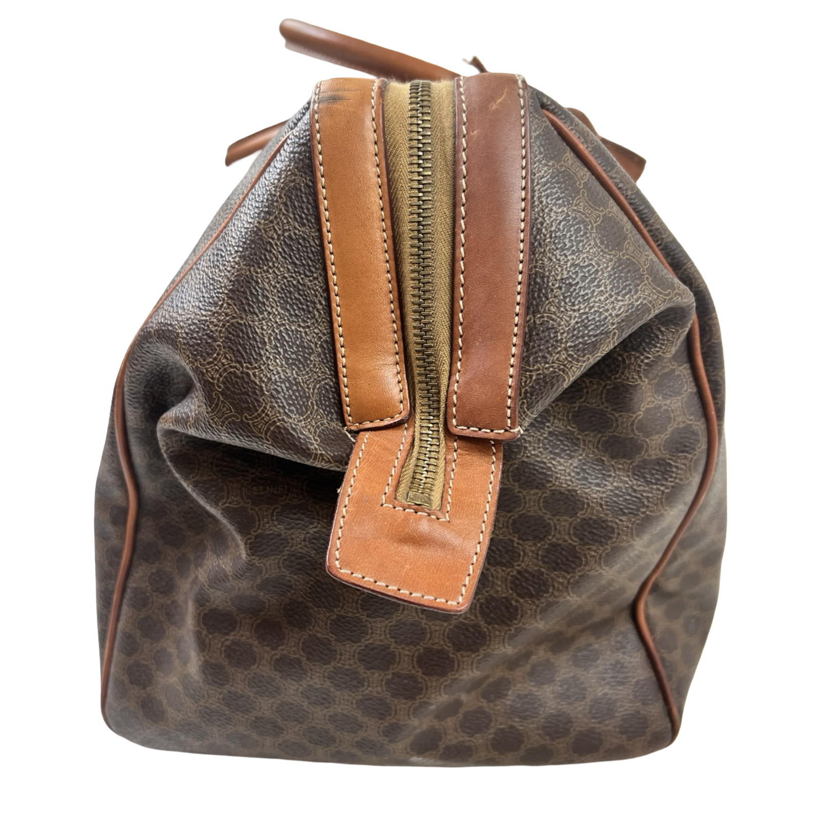 Vintage Celine Macadam Coated Canvas Travel Duffle Bag