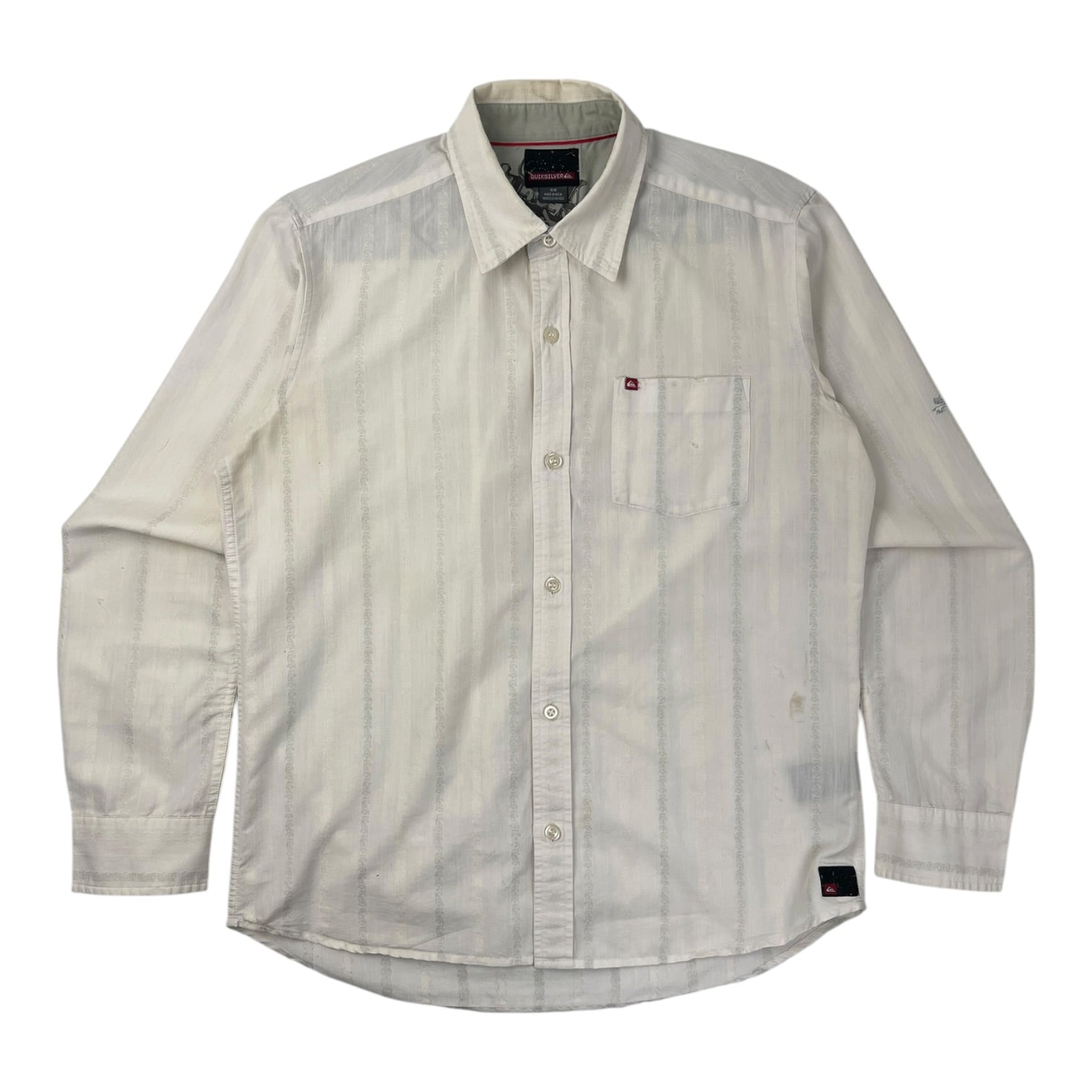 Vintage Y2K Quiksilver Button Up L/S T-Shirt White