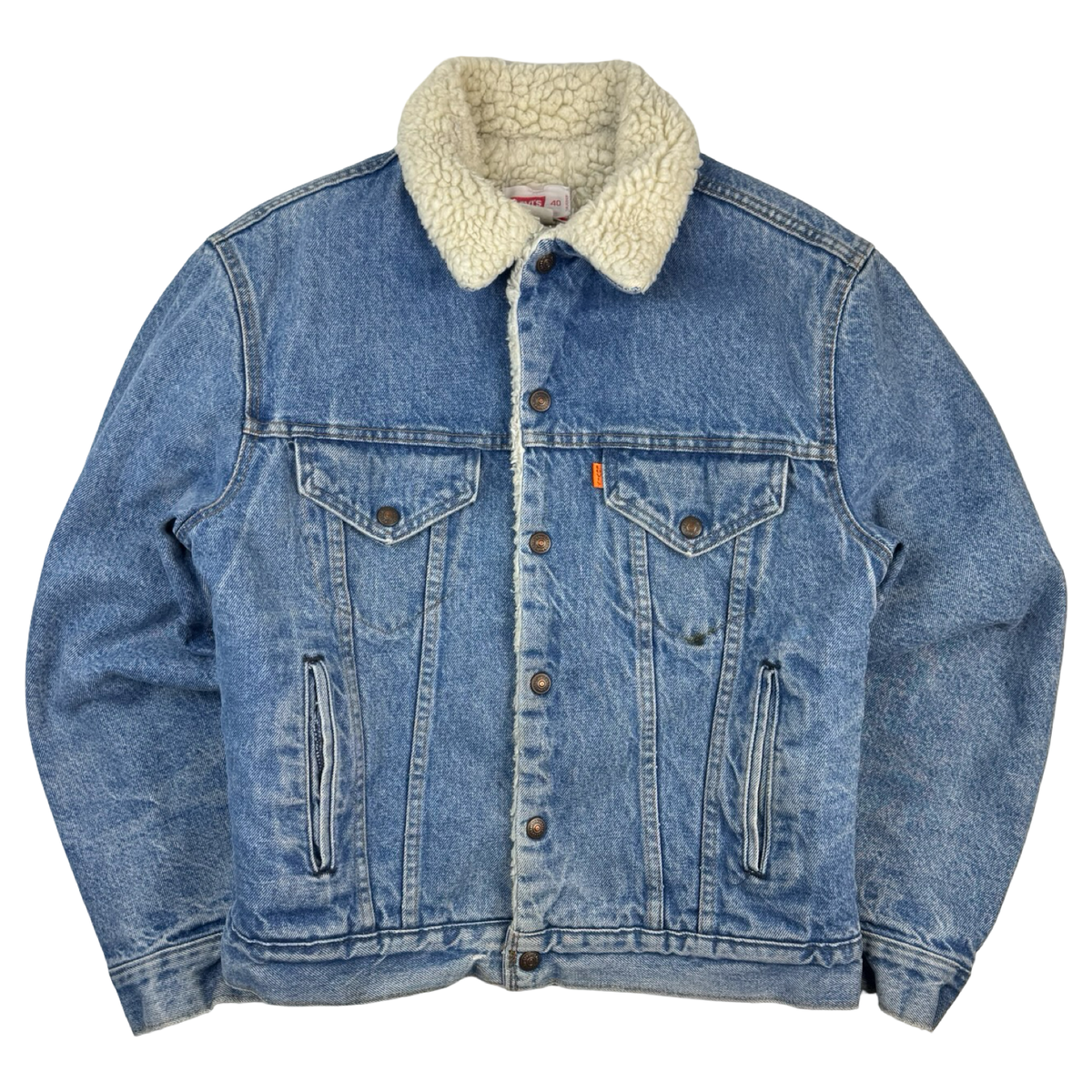 Vintage ‘70s Levi's Orange Tab Denim Sherpa Denim Jacket
