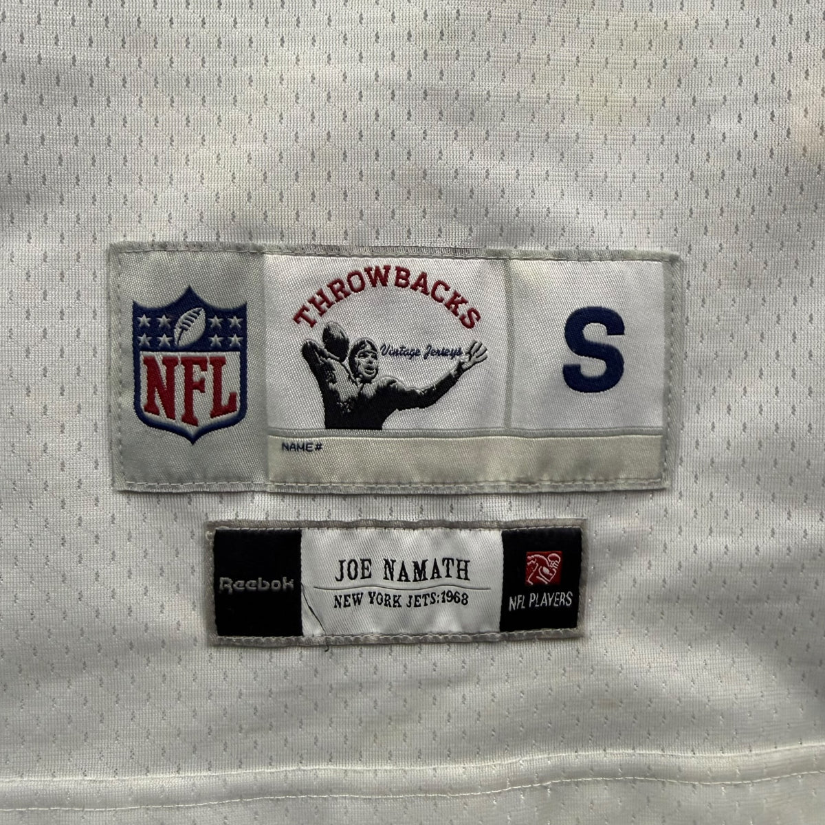 Vintage Reebok Throwback New York Jets Joe Namath Away Jersey White