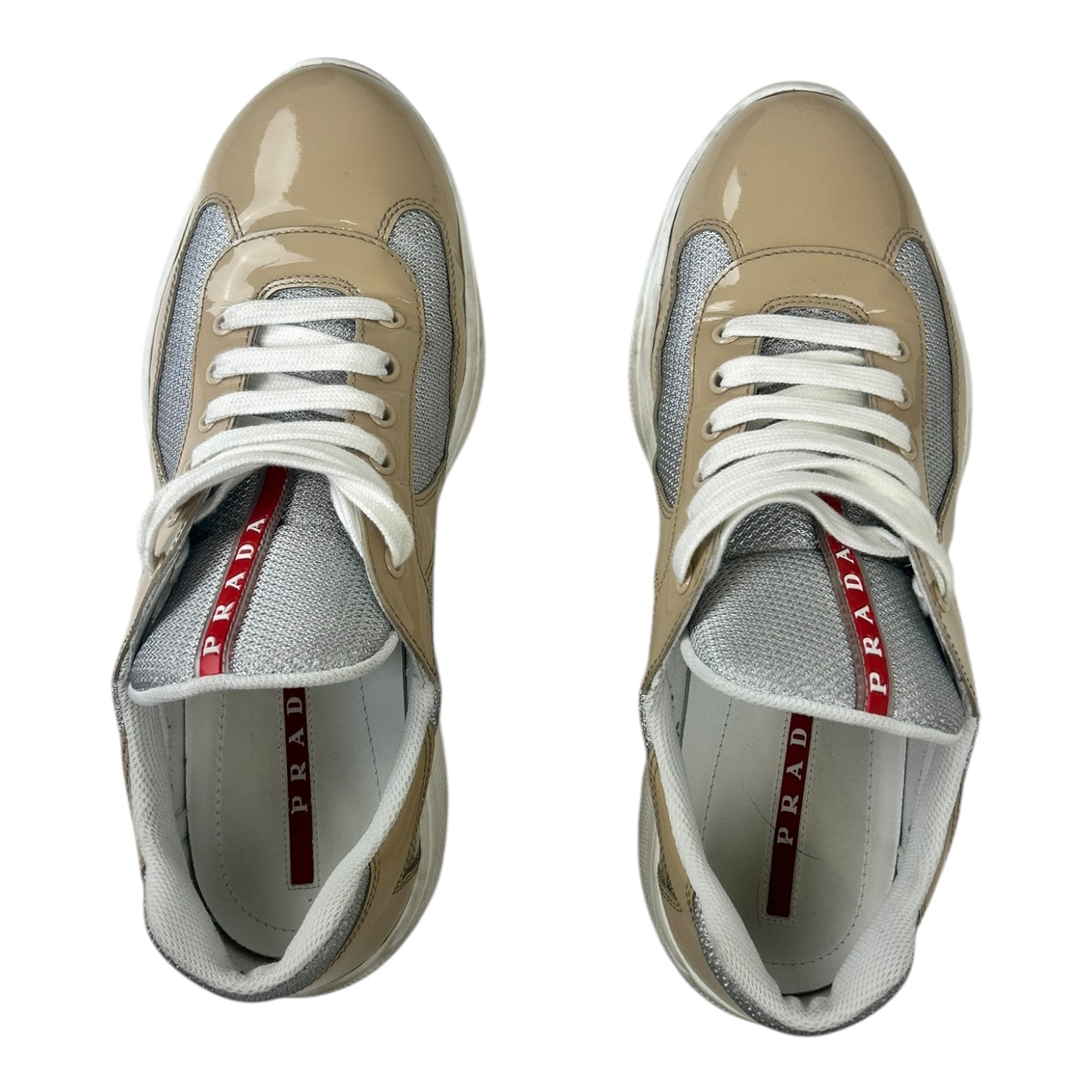 Prada America’s Cups Patent Leather Beige/White (Used)