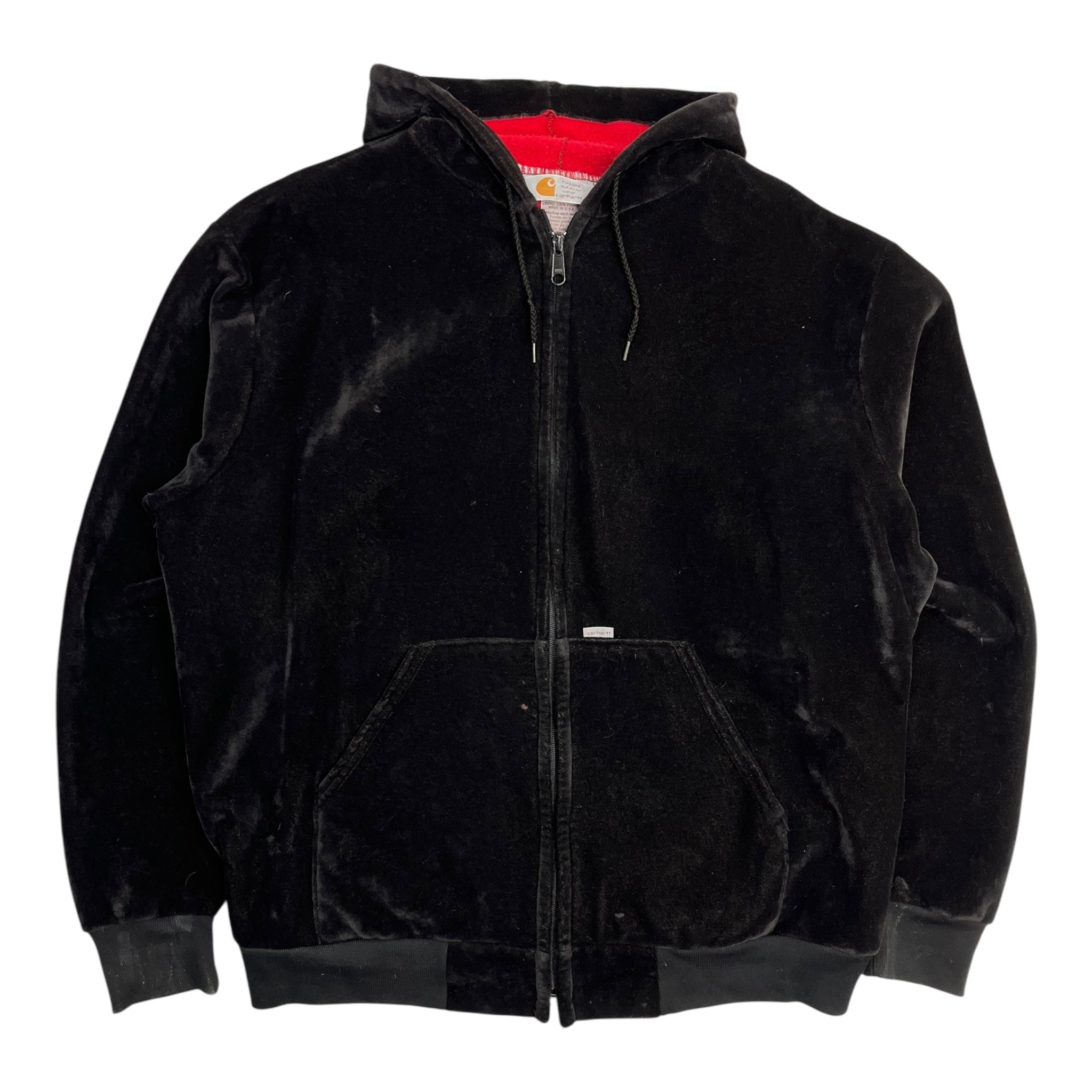 Vintage Carhartt Velour Zip Hoodie Black