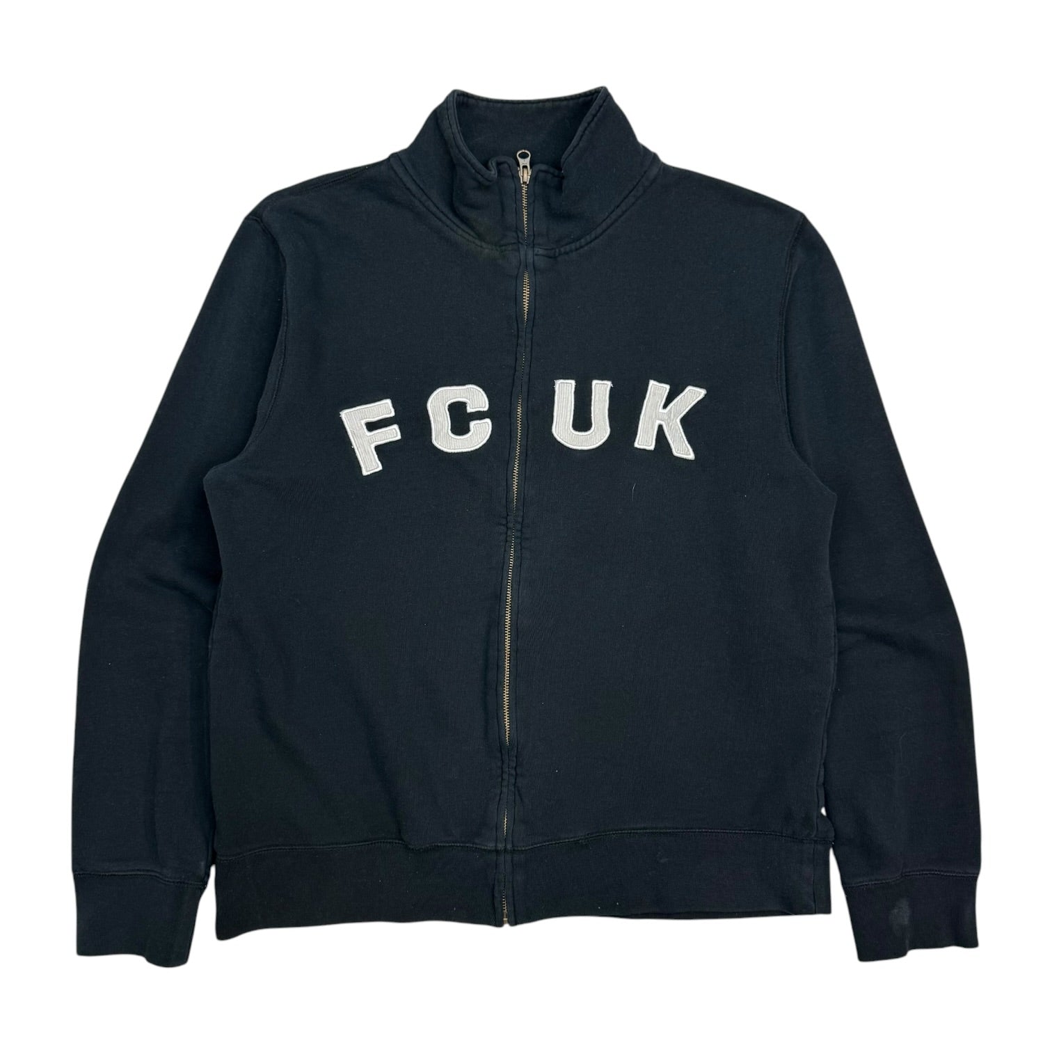(W) French Connection FCUK Zip Up Sweater Black