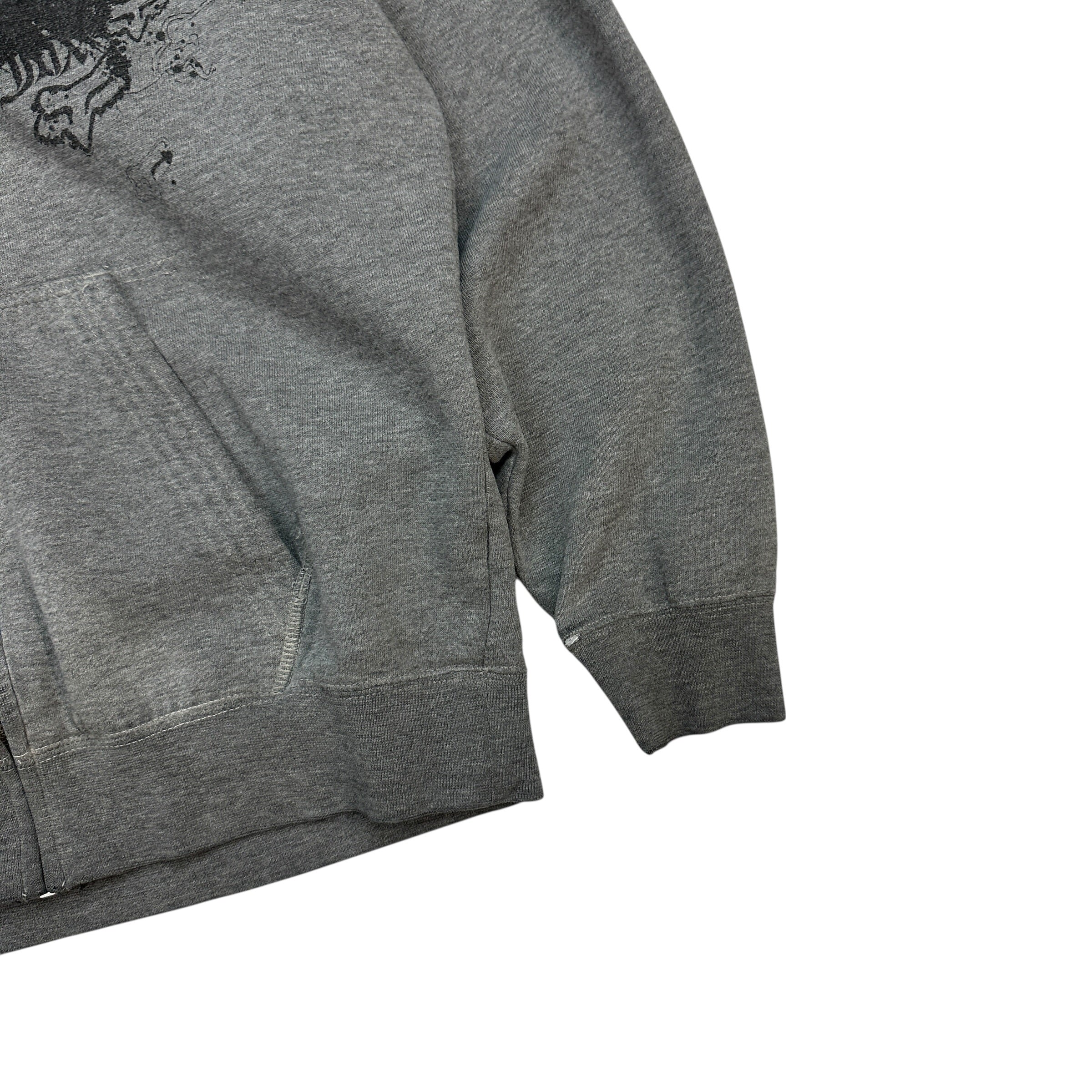 (W) Vintage Y2K Youth Fox Racing Hoodie Grey