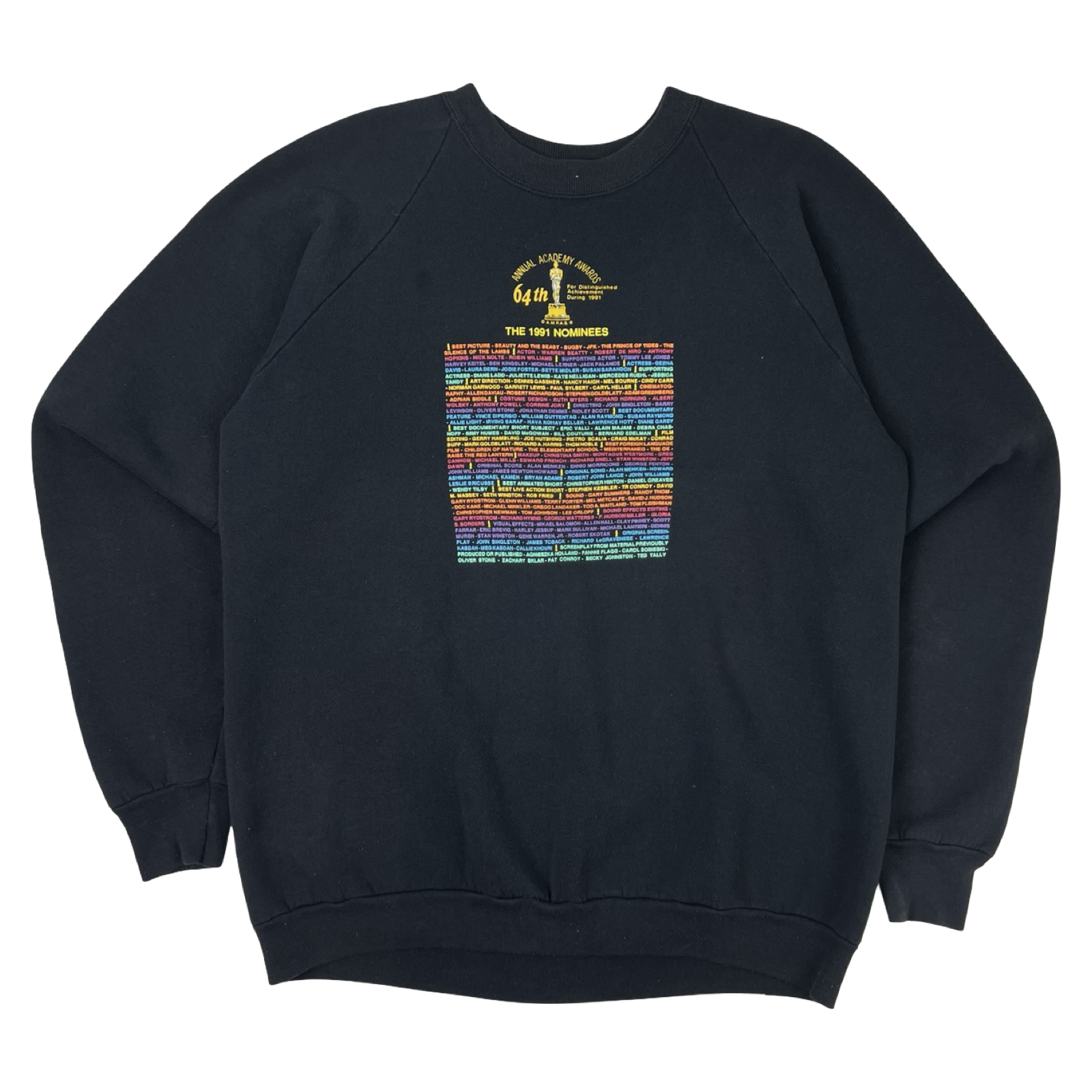 Vintage 1991 64th Academy Awards Crewneck Black