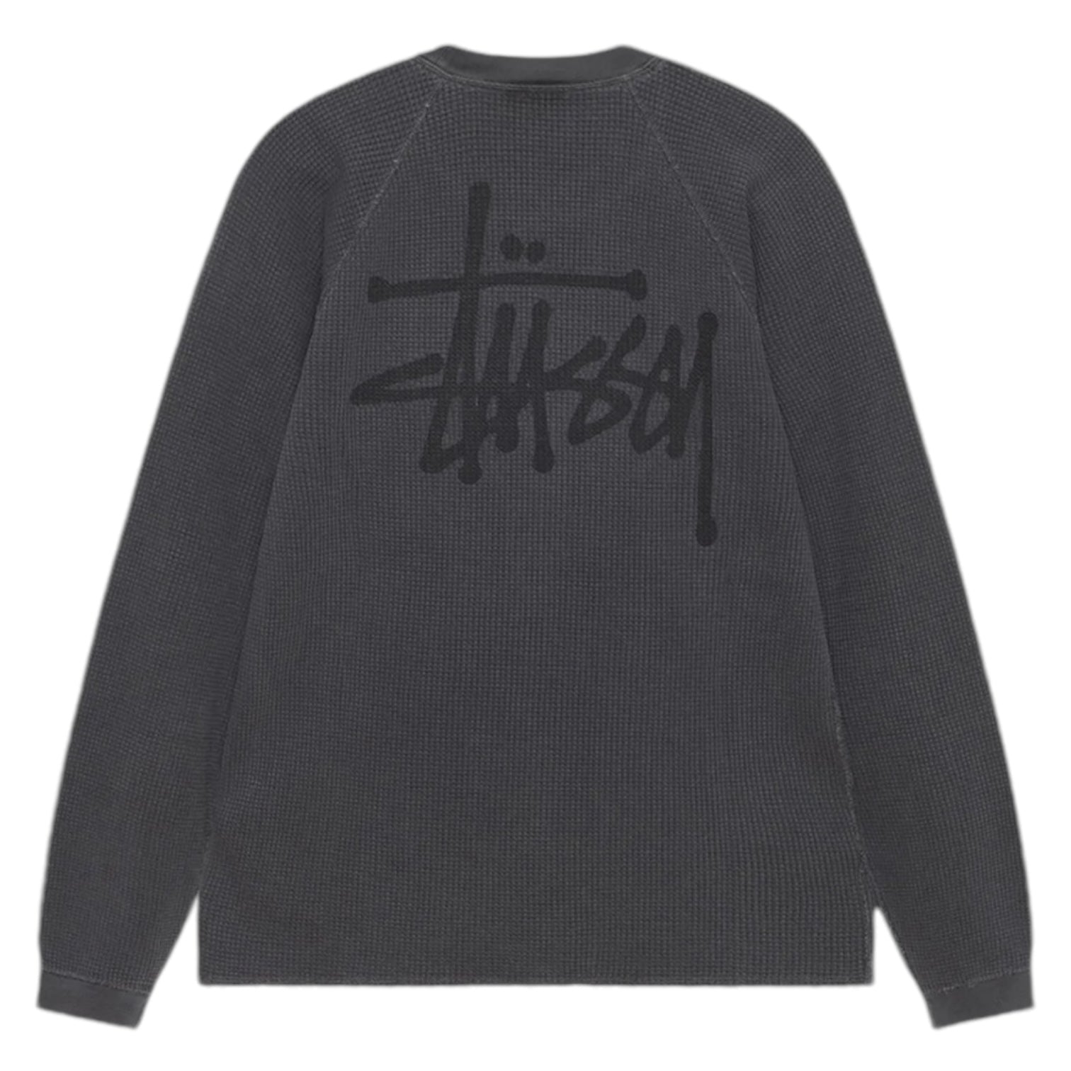 Stussy Raglan Thermal L/S Crewneck Washed Black