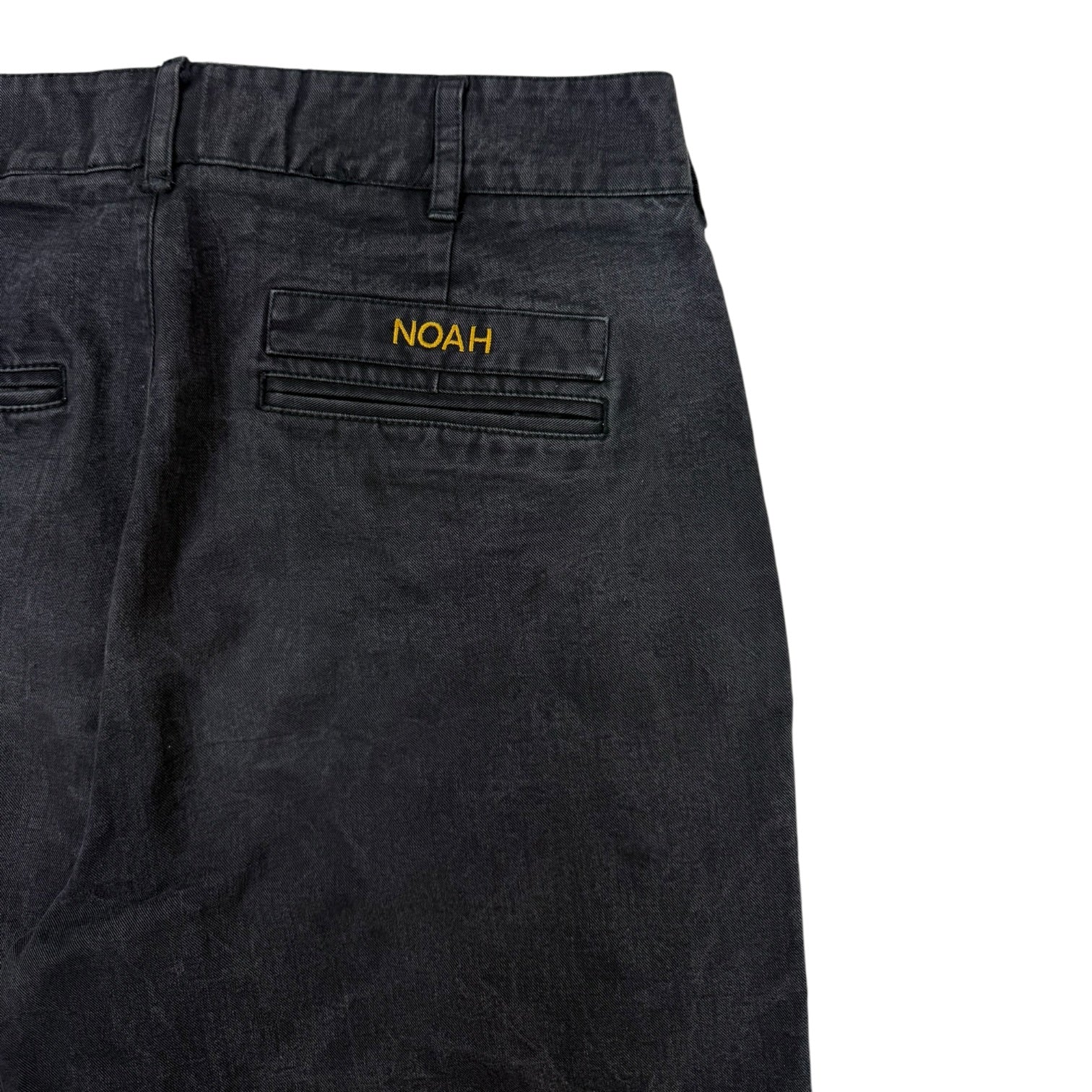 Noah NYC Single-Pleated Washed Cotton-Twill Trousers Washed Black