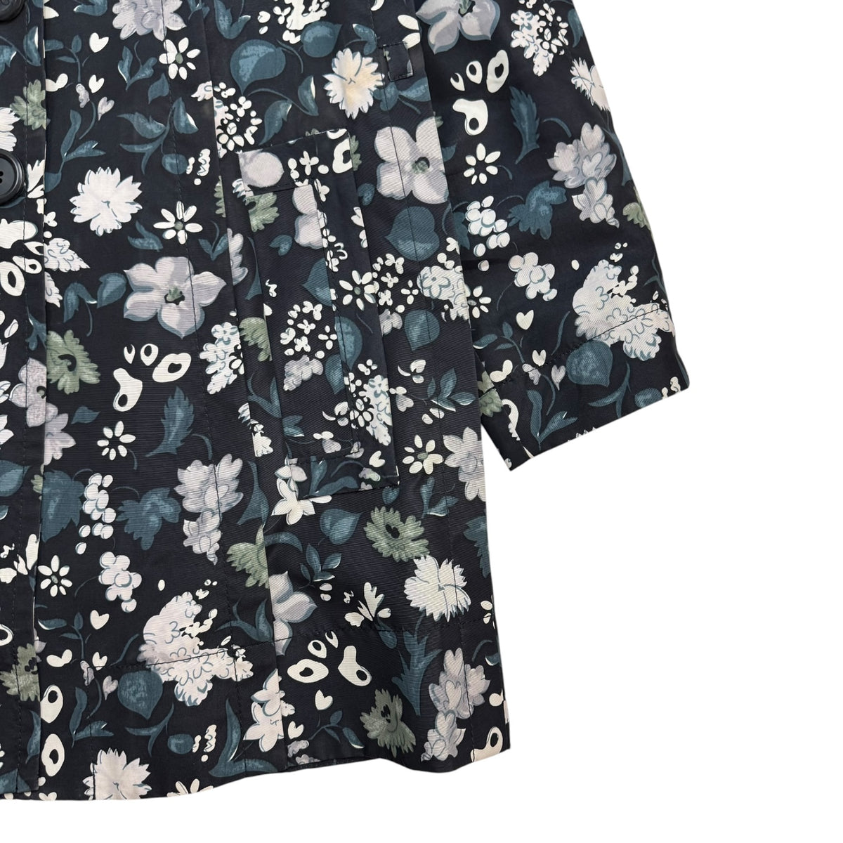(W) Vintage Marc Jacobs Floral Print Coat Black