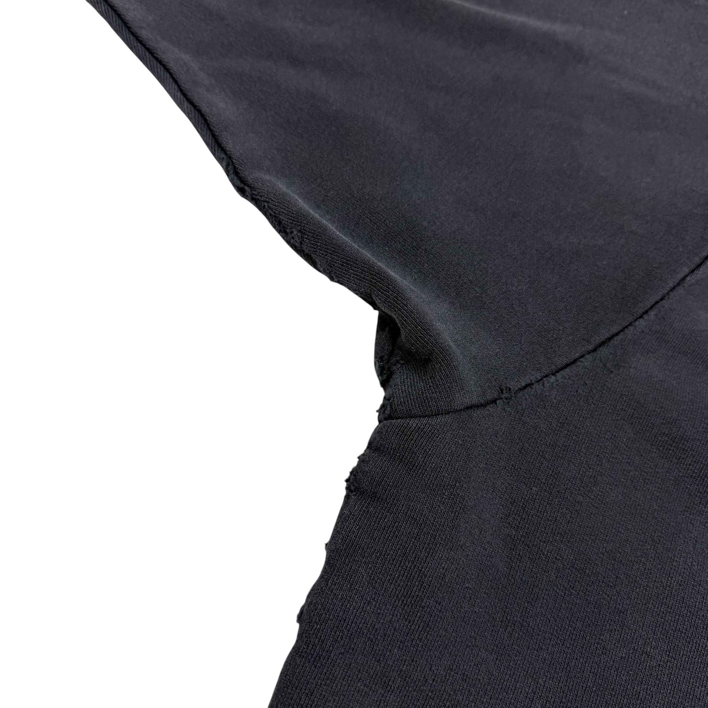 Balenciaga Tape Logo Oversized Distressed Quarter Zip Black