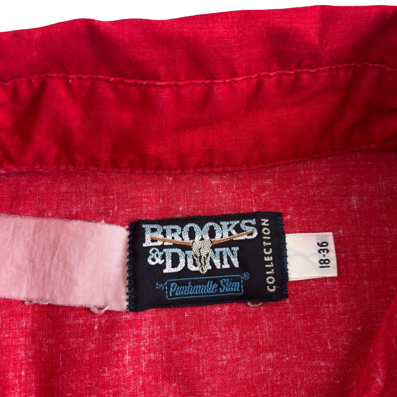 Vintage Brooks & Dunn Flame Pattern Western Button-Up Red