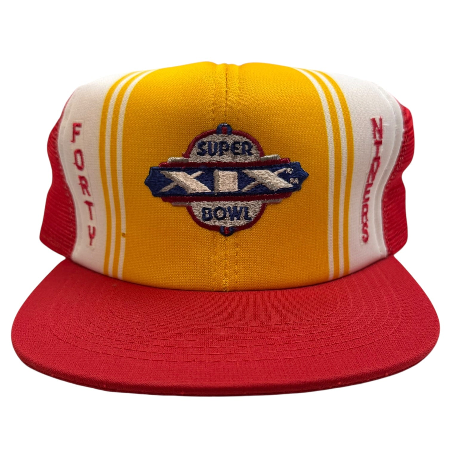 Vintage San Francisco 49ers Super Bowl XIX Mesh Trucker Hat Red