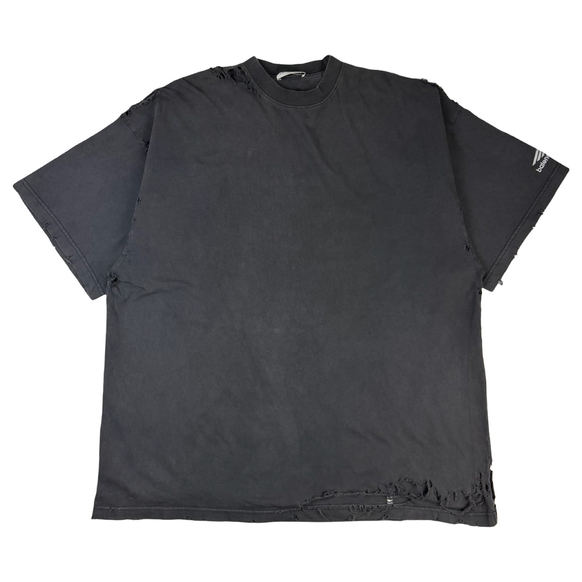 Balenciaga Speedhunters Distressed Oversized T-Shirt Dark Charcoal