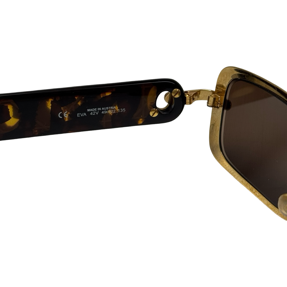 Vintage Christian Dior Eva Quilted Gold Plate Frame 42V Sunglasses