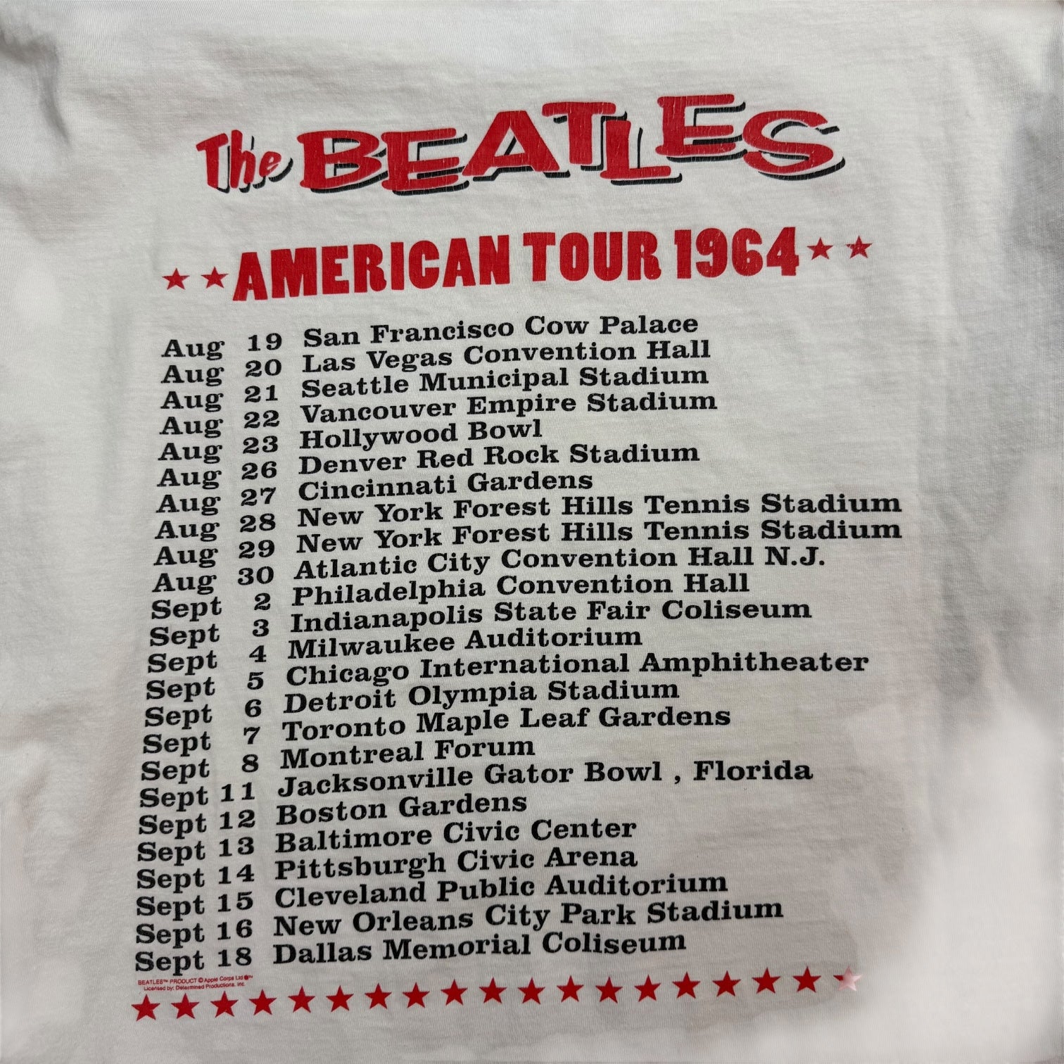 Vintage The Beatles "1964" American Tour L/S Tee White