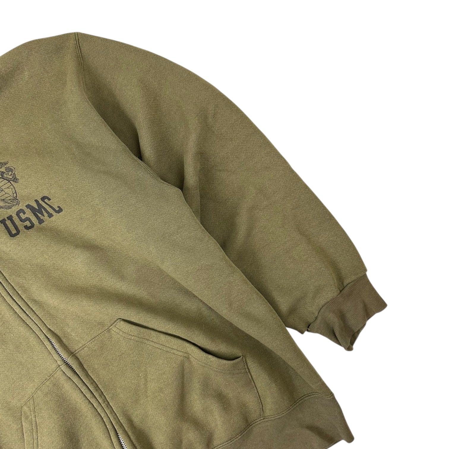 Vintage USMC Zip Up Hoodie Olive