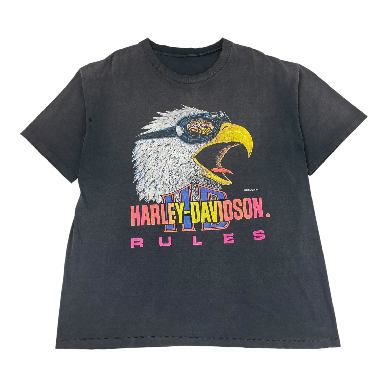 Vintage Harley Davidson Rules Eagle T-Shirt Black