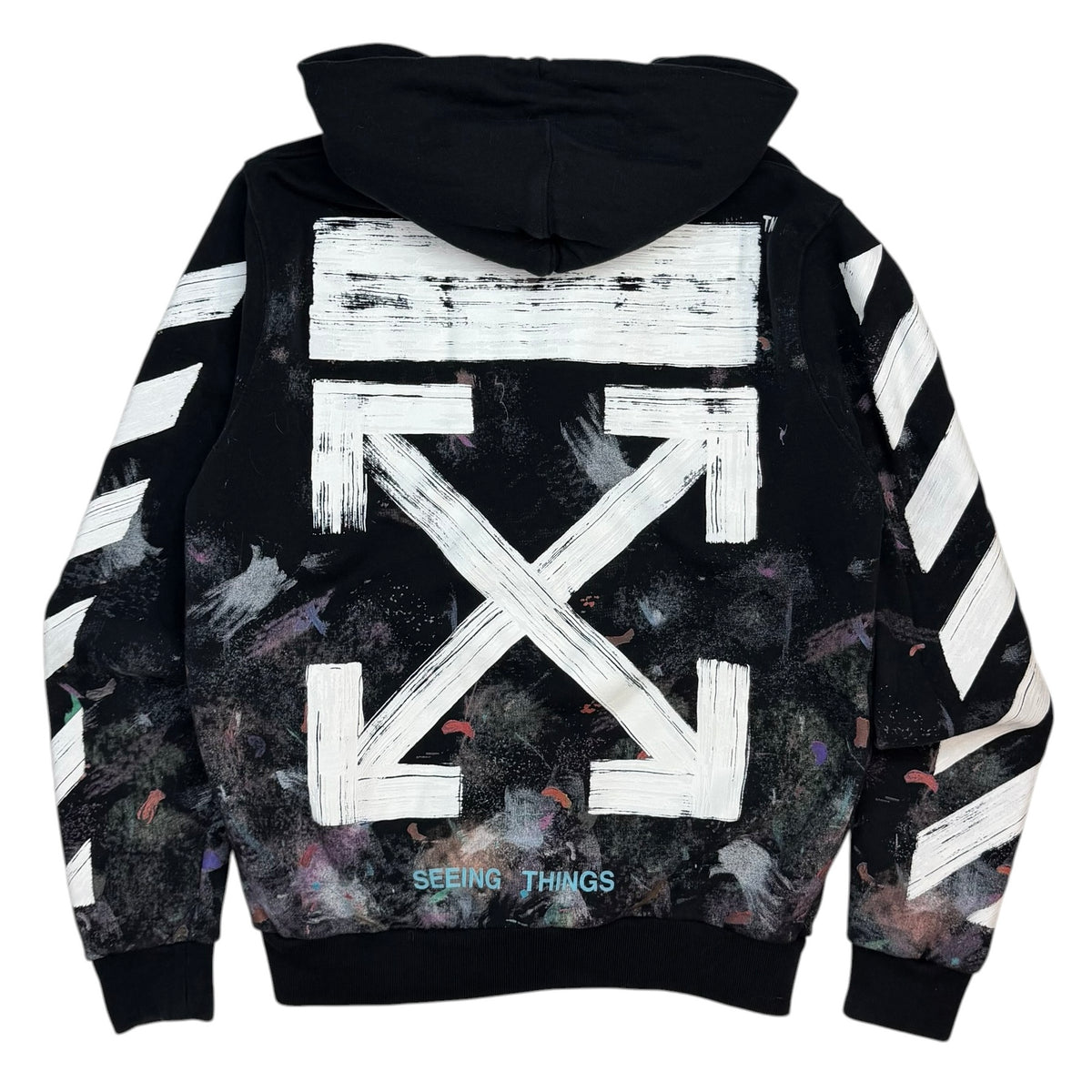 Off-White Galaxy Brushed “Seeing Things” Zip Up Hoodie Black