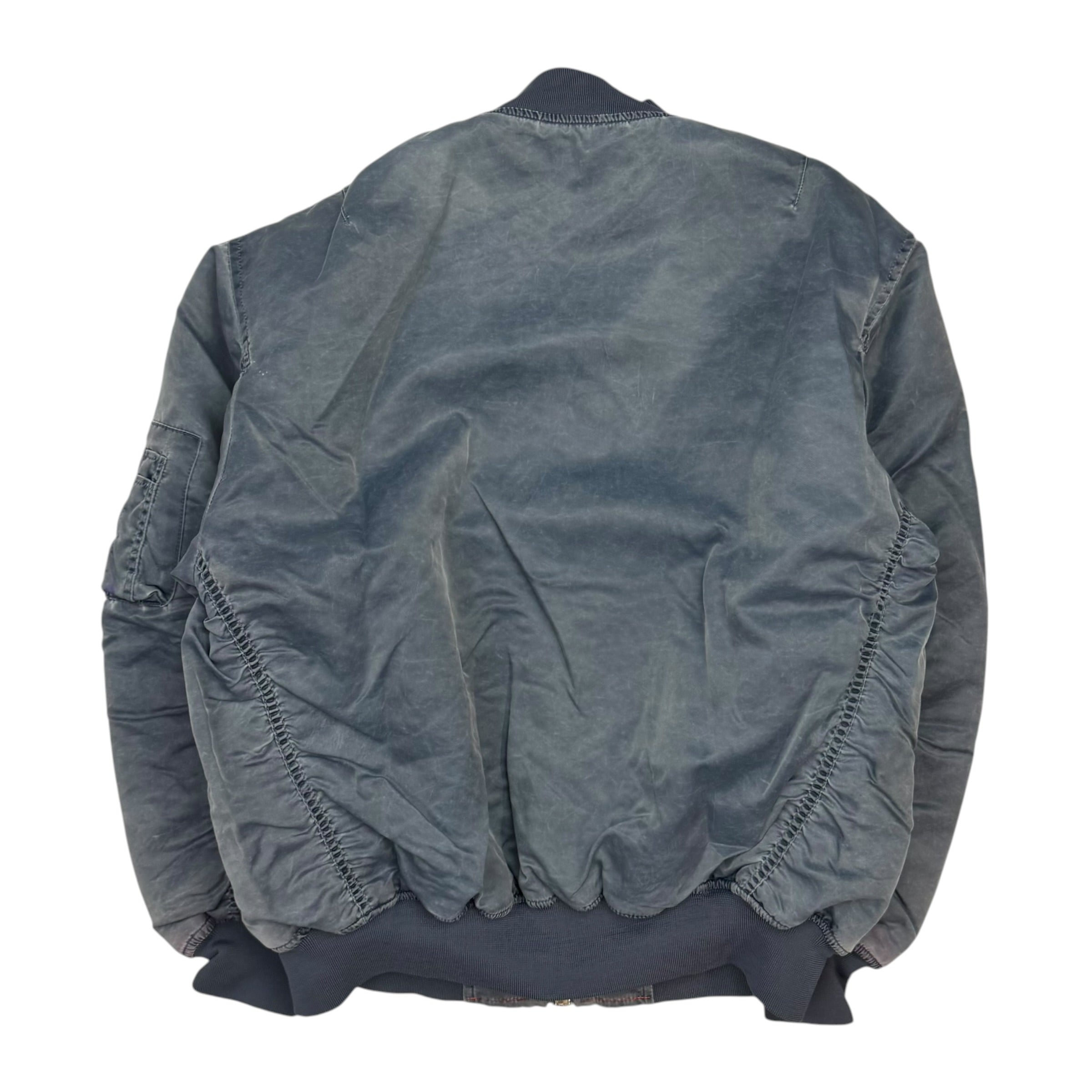 Vintage Alpha Industries MA-1 Bomber Jacket Satin Washed Blue