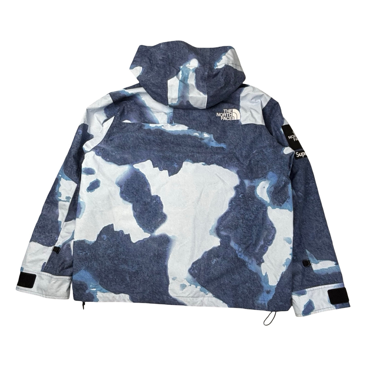 Supreme x The North Face Bleached Denim-Print Mountain Jacket