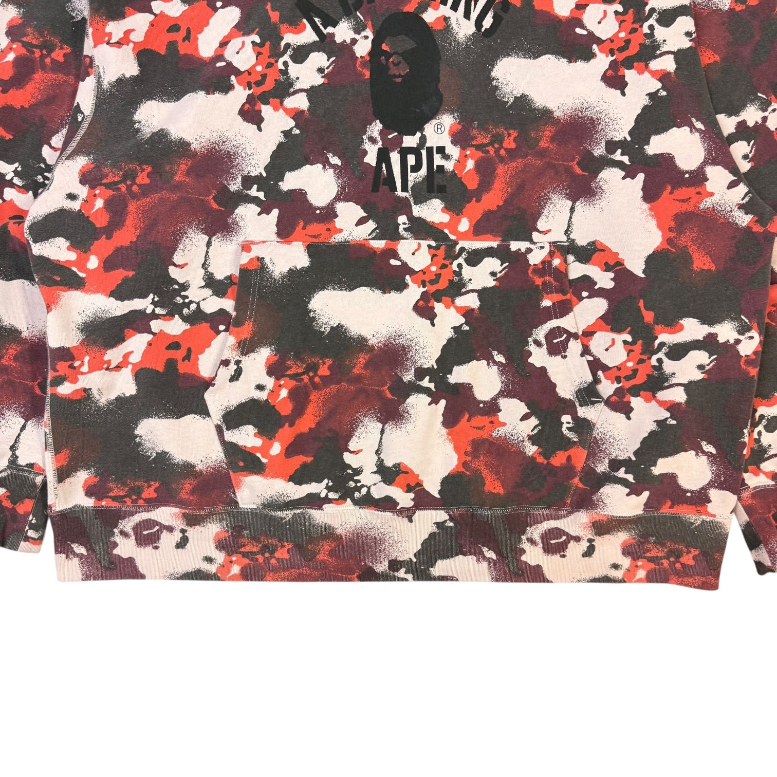 A Bathing Ape Map Camo Hoodie Red