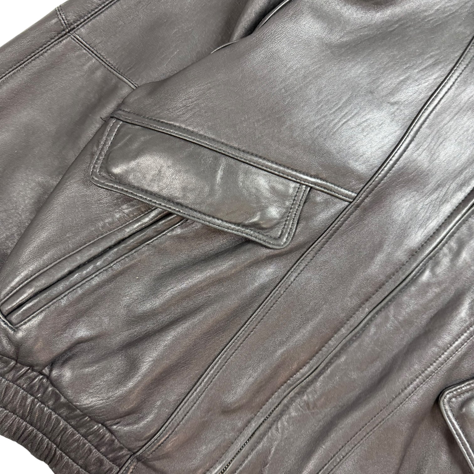 Vintage Style Auto Leather Jacket Black