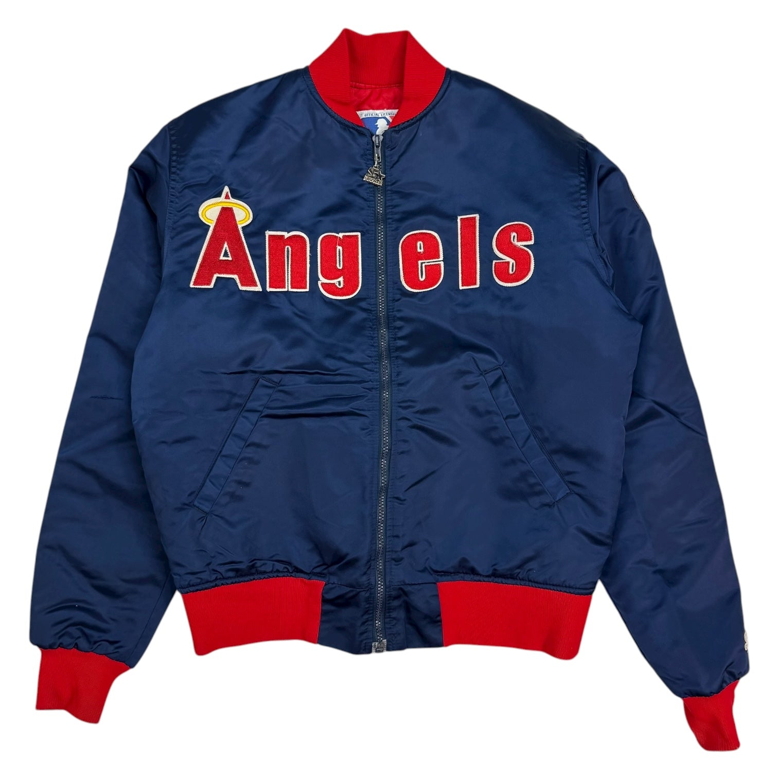 Vintage Starter Anaheim Angels Satin Bomber Jacket Blue/Red