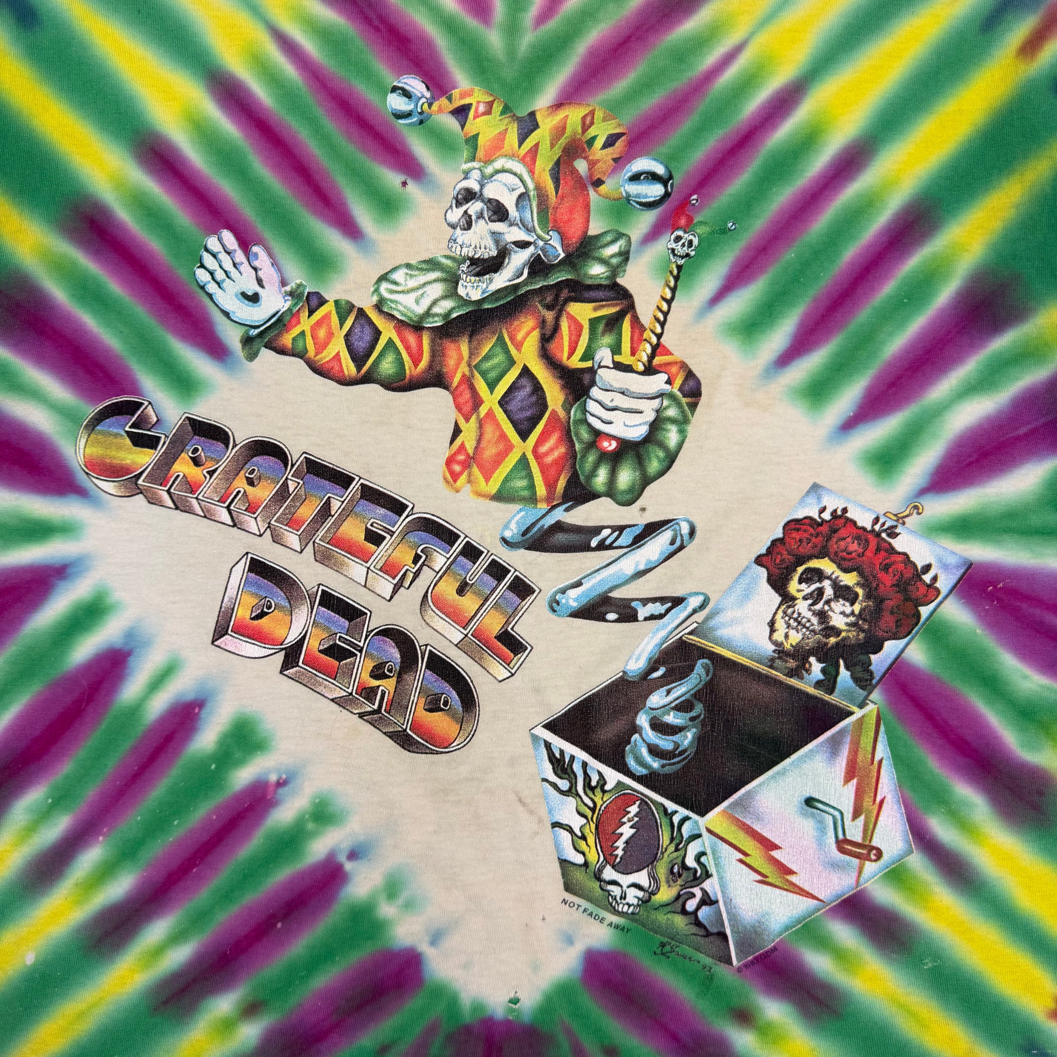 1993 Grateful Dead Jester Jack In The Box Tye Dye Tee Multicolor