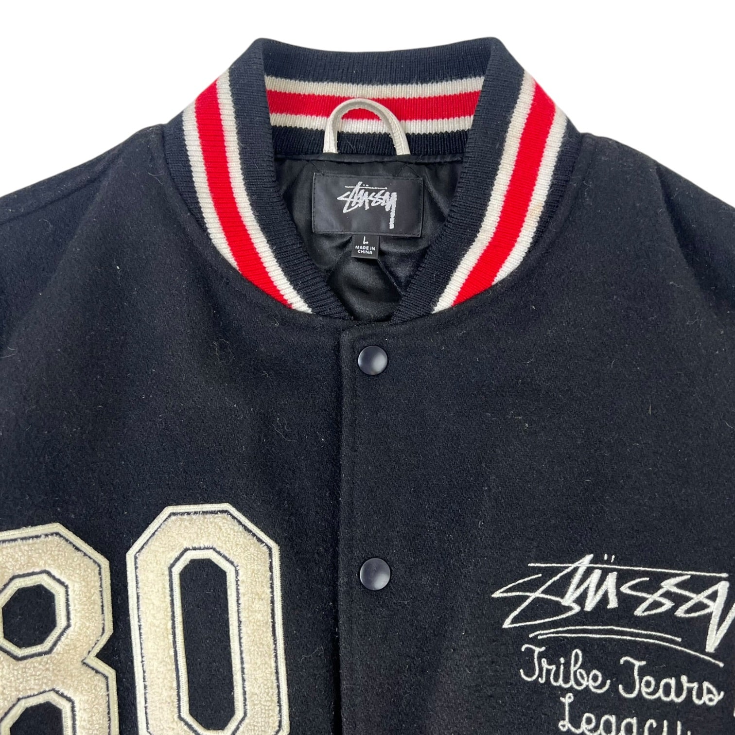 Stussy X Denim Tears X Our Legacy TTL Varsity Jacket Black