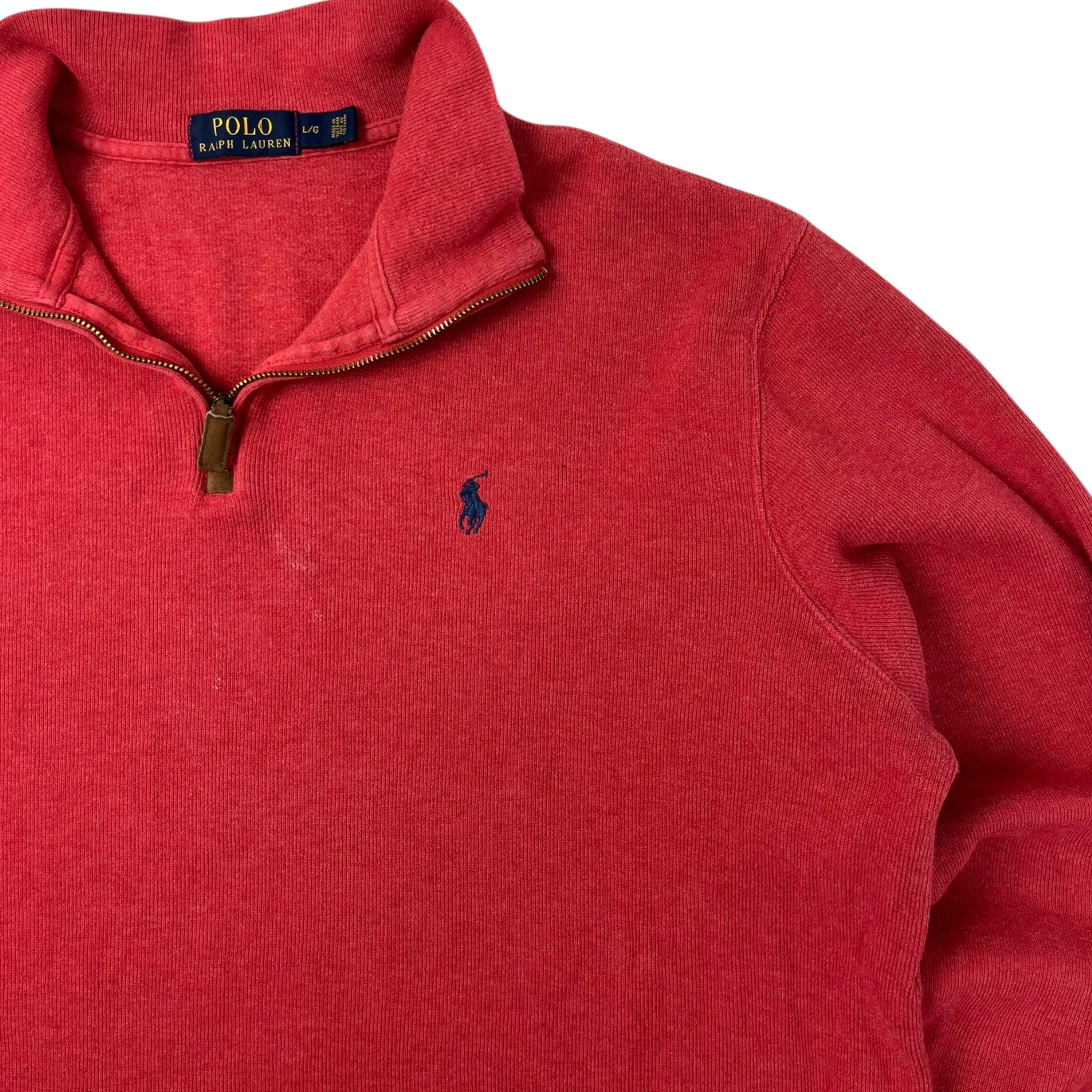 Polo Ralph Lauren Faded Red Quarter Zip Sweater