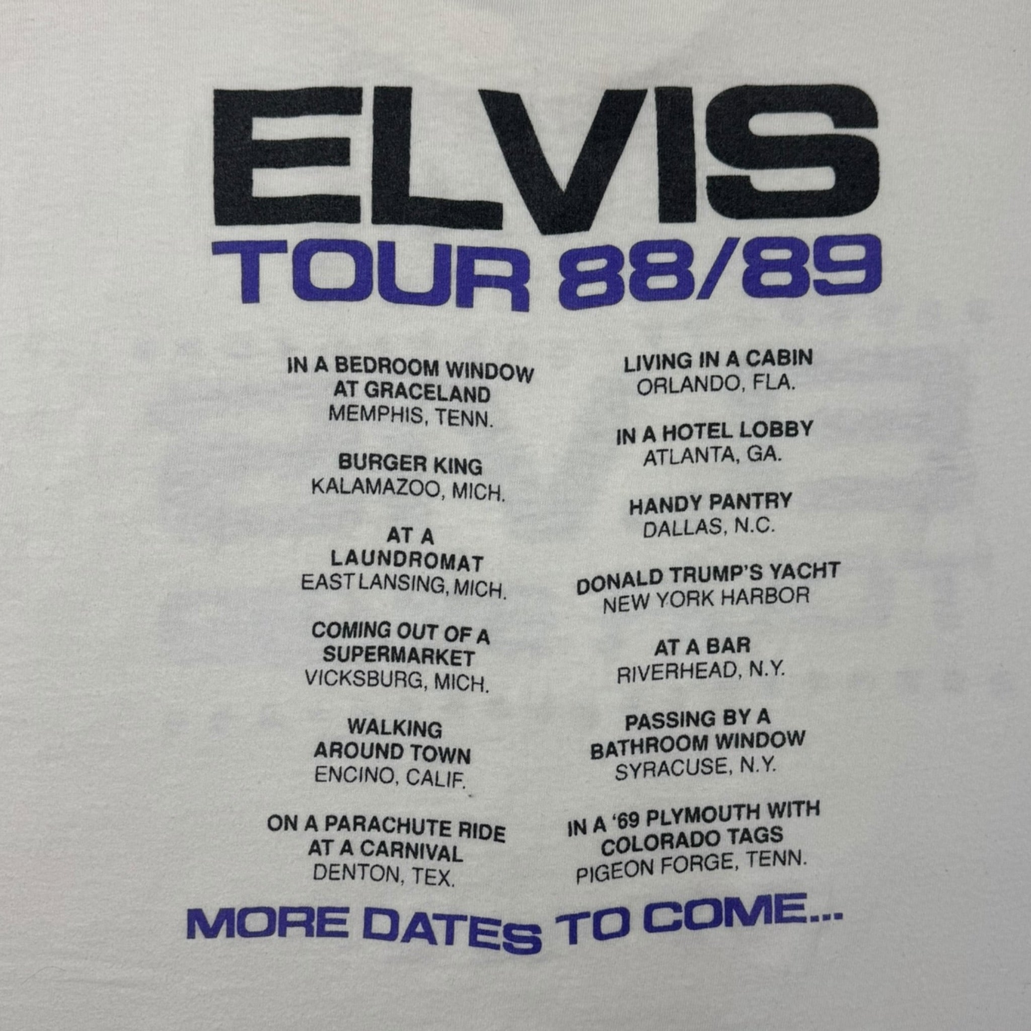 1988 Elvis Presley Tour T-Shirt