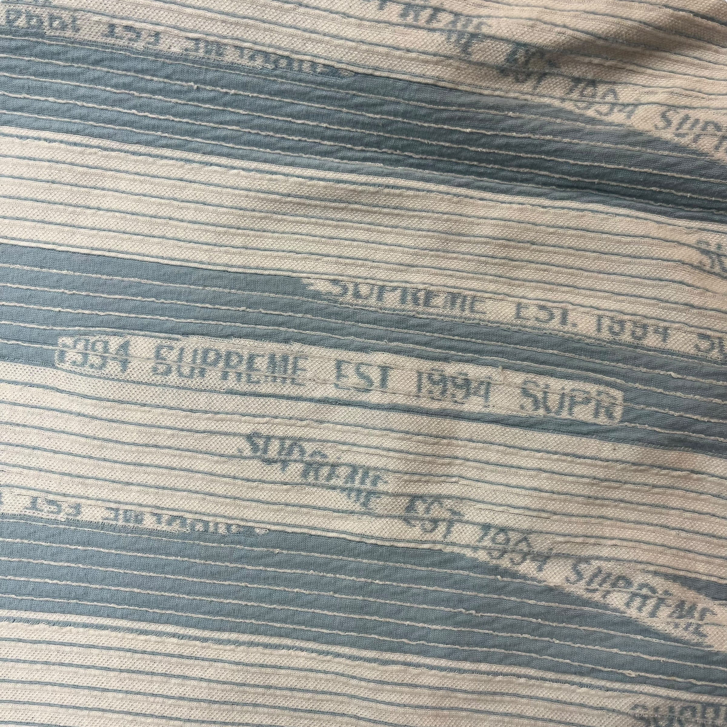 Supreme Textured Stripe Crewneck Light Blue