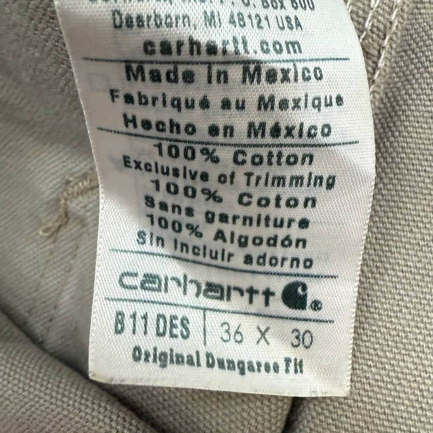 Vintage Carhartt Dungaree Pants Desert Tan