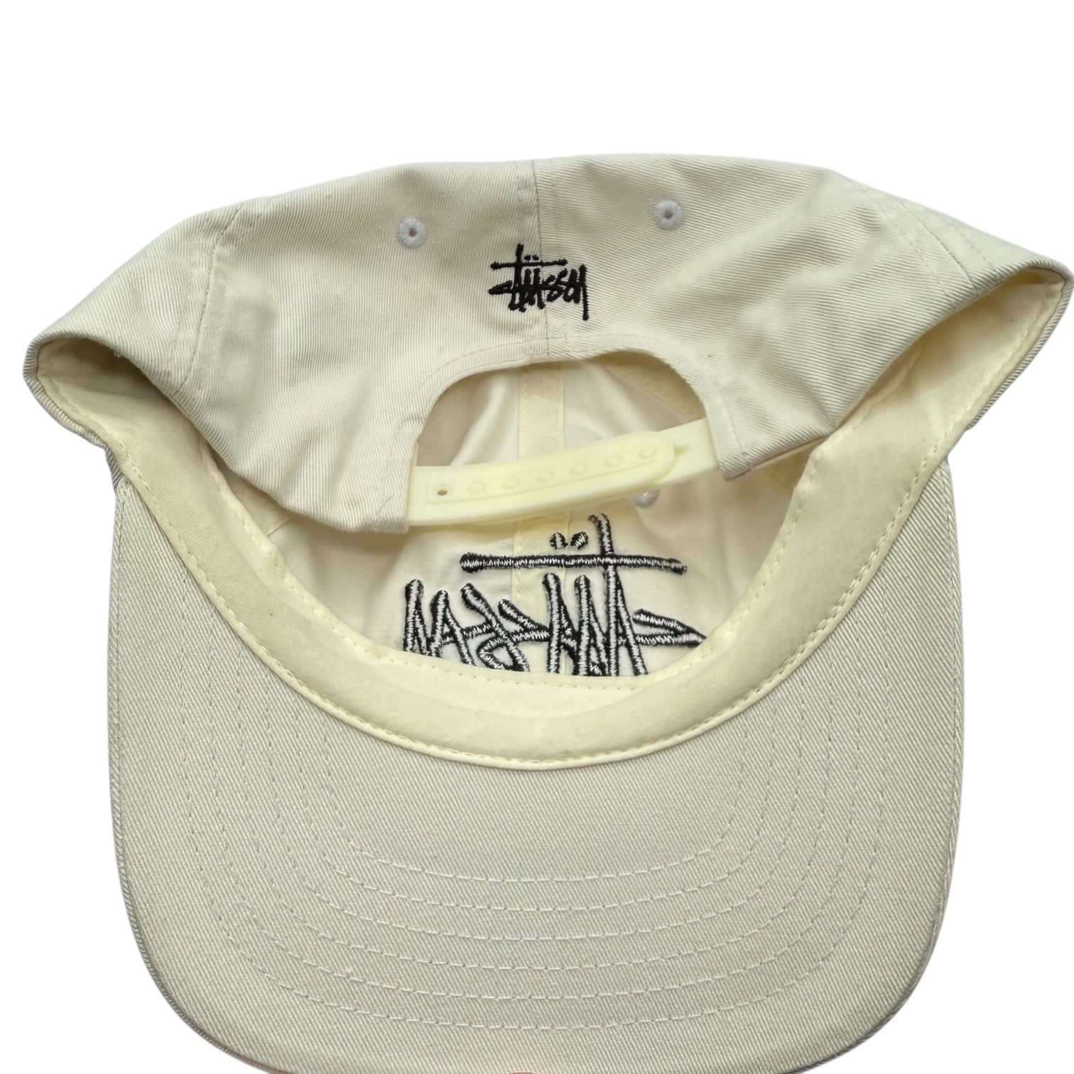 Stussy Script Logo Hat White