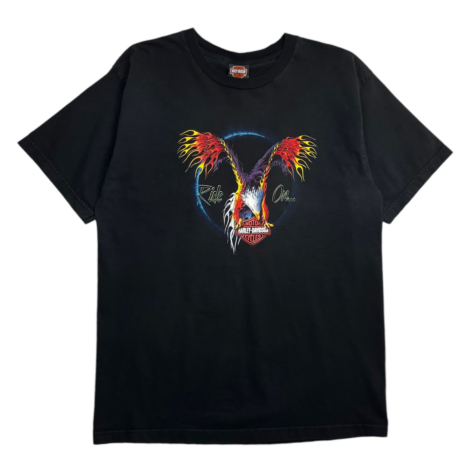 2001 Maui Harley Davidson Flaming Eagle T-Shirt