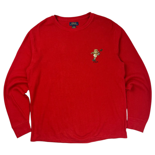 Polo Ralph Lauren Rugby Polo Bear Thermal Knit Red
