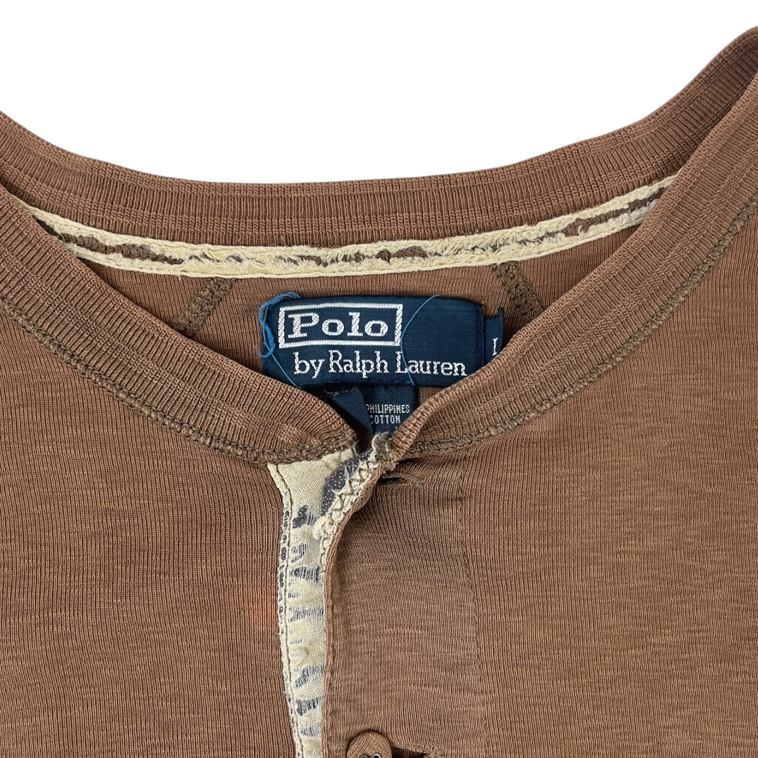 Vintage Polo Ralph Lauren Henley T-Shirt Brown