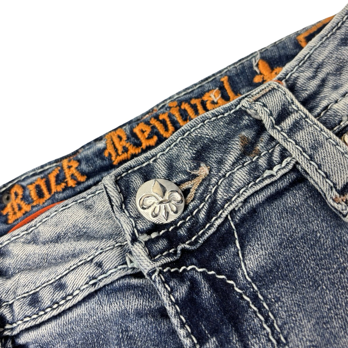 (W) Vintage Y2K Rock Revival Jean Pant Light Wash