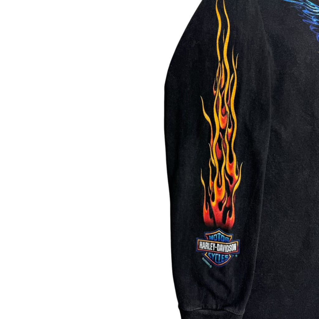 2000 Harley Davidson Kanes Flame Long Sleeve T-Shirt