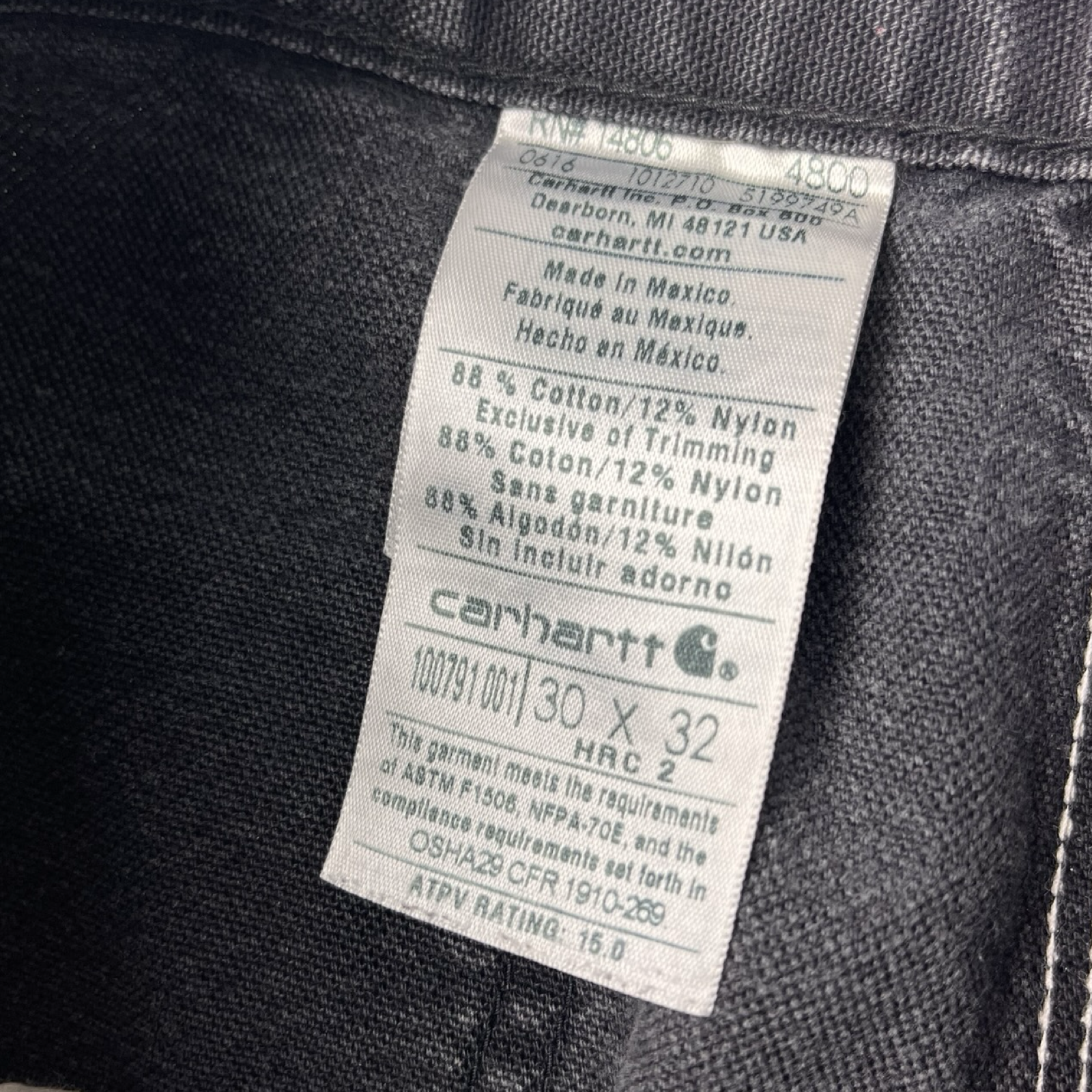Carhartt FR Carpenter Pant Faded Black