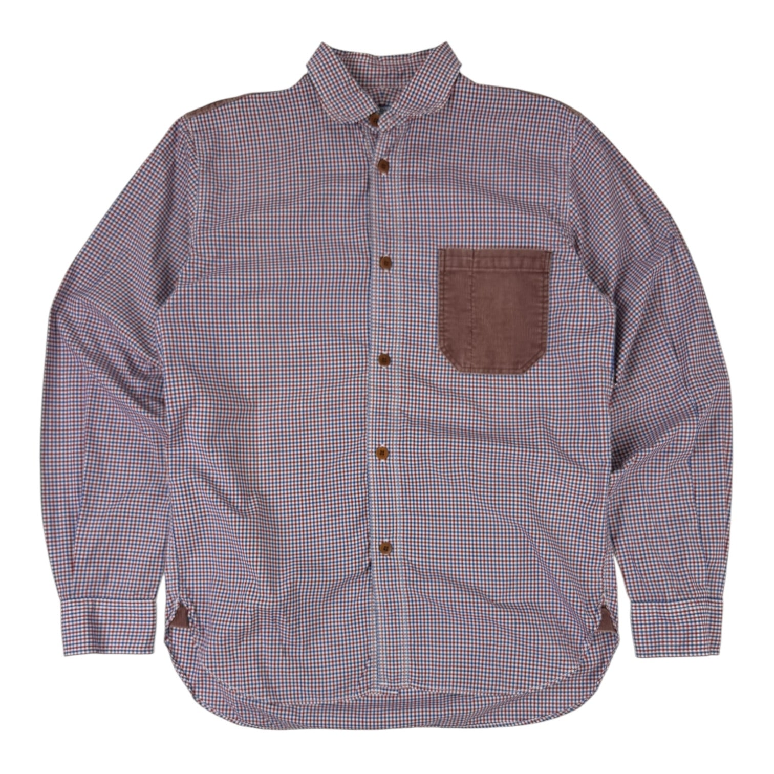 Comme des Garçons Junya Watanabe Man Corduroy-Trim Gingham Button-Up Red/White