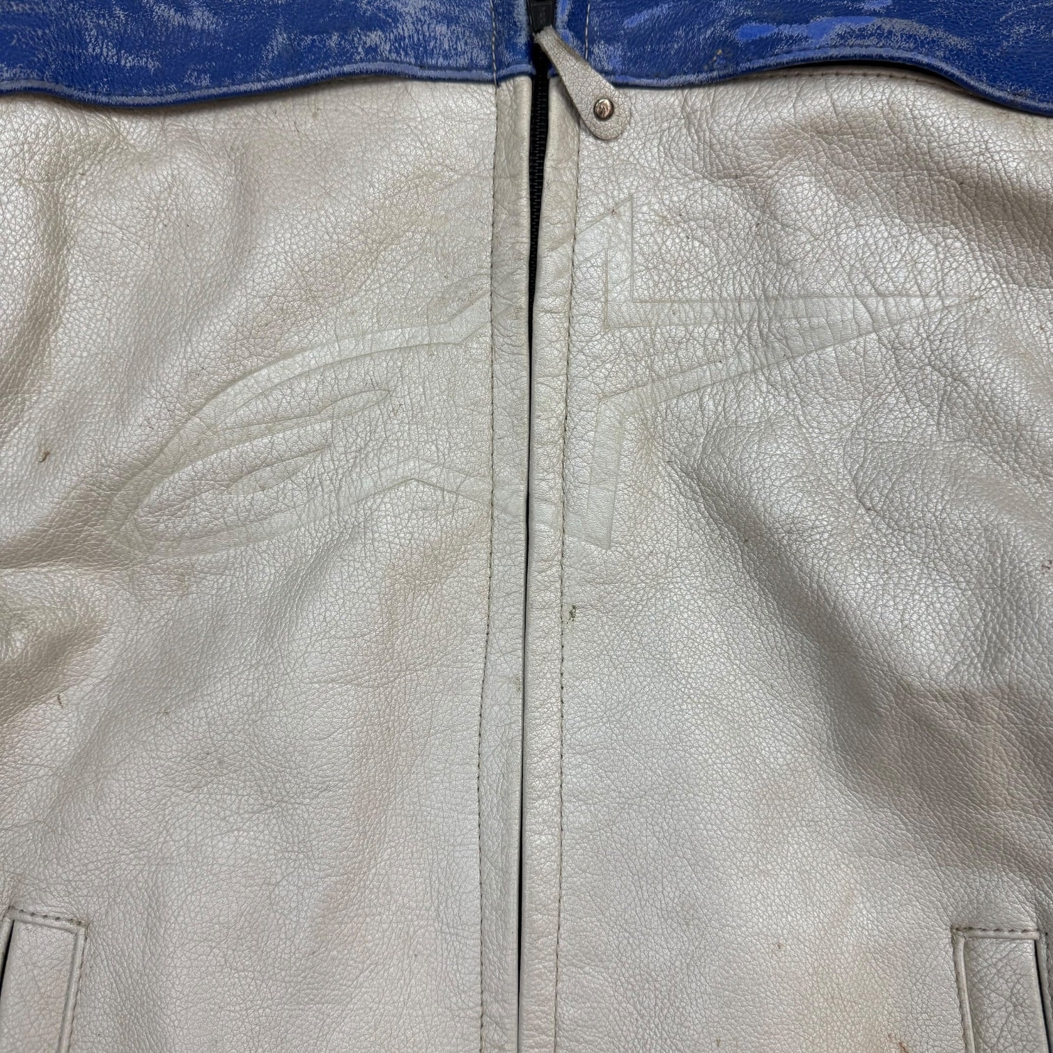 Vintage Alpinestars Leather Racing Jacket Blue/White