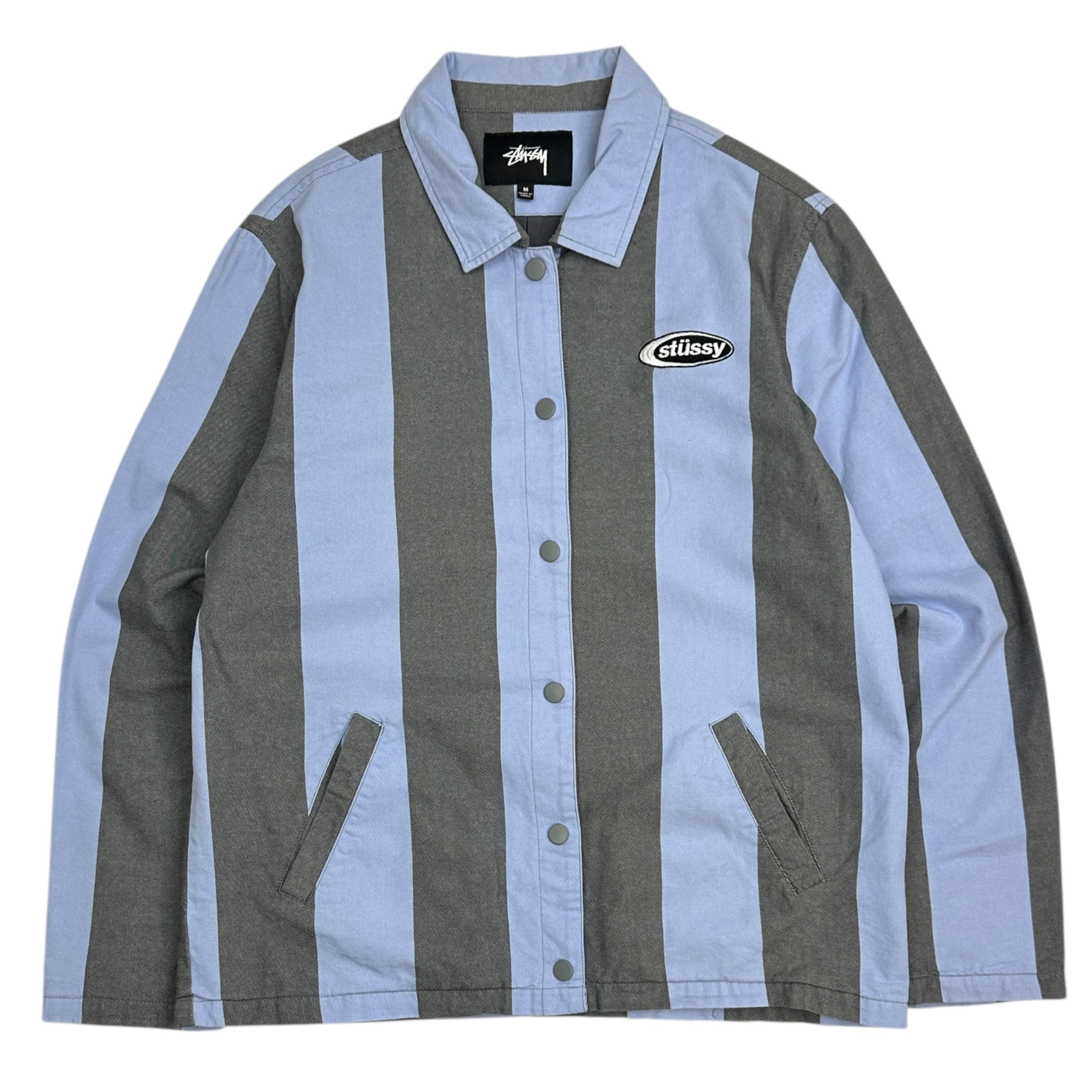 Stussy Etta Striped Coach Jacket Blue/Grey